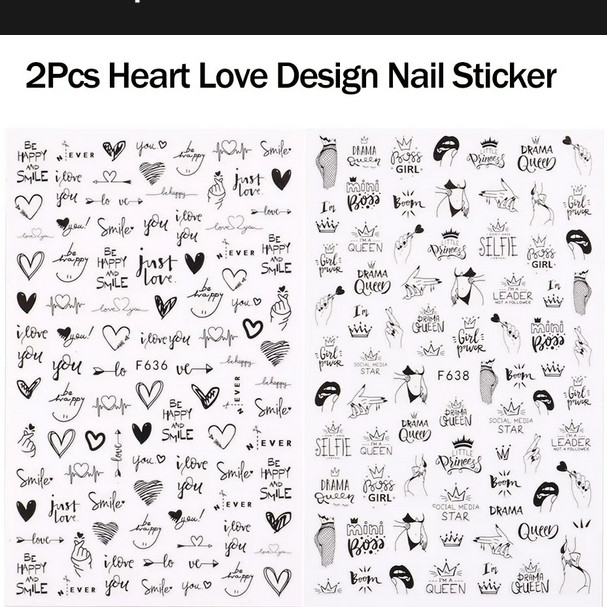 christmas Nail Art Stickers Self-adhesive Flower Leave, Lines, Geometry, Unicorn