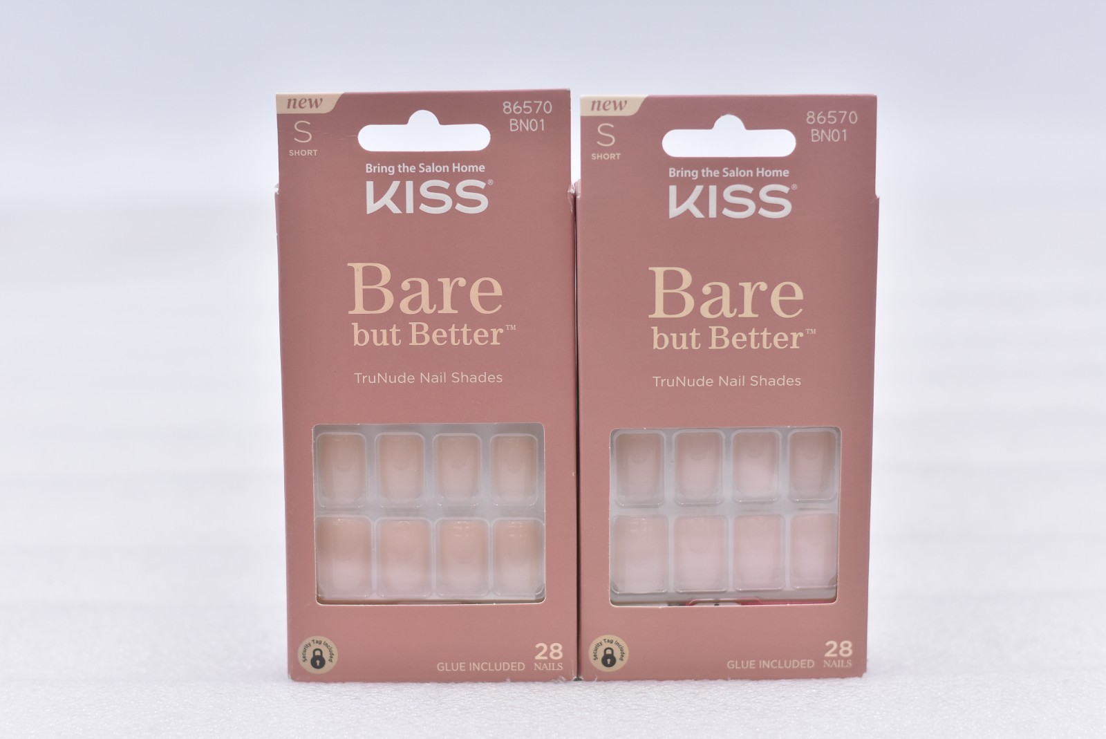 Lot of 2 Kiss Bare but Better BN01 Short False Nails – 28 Nails