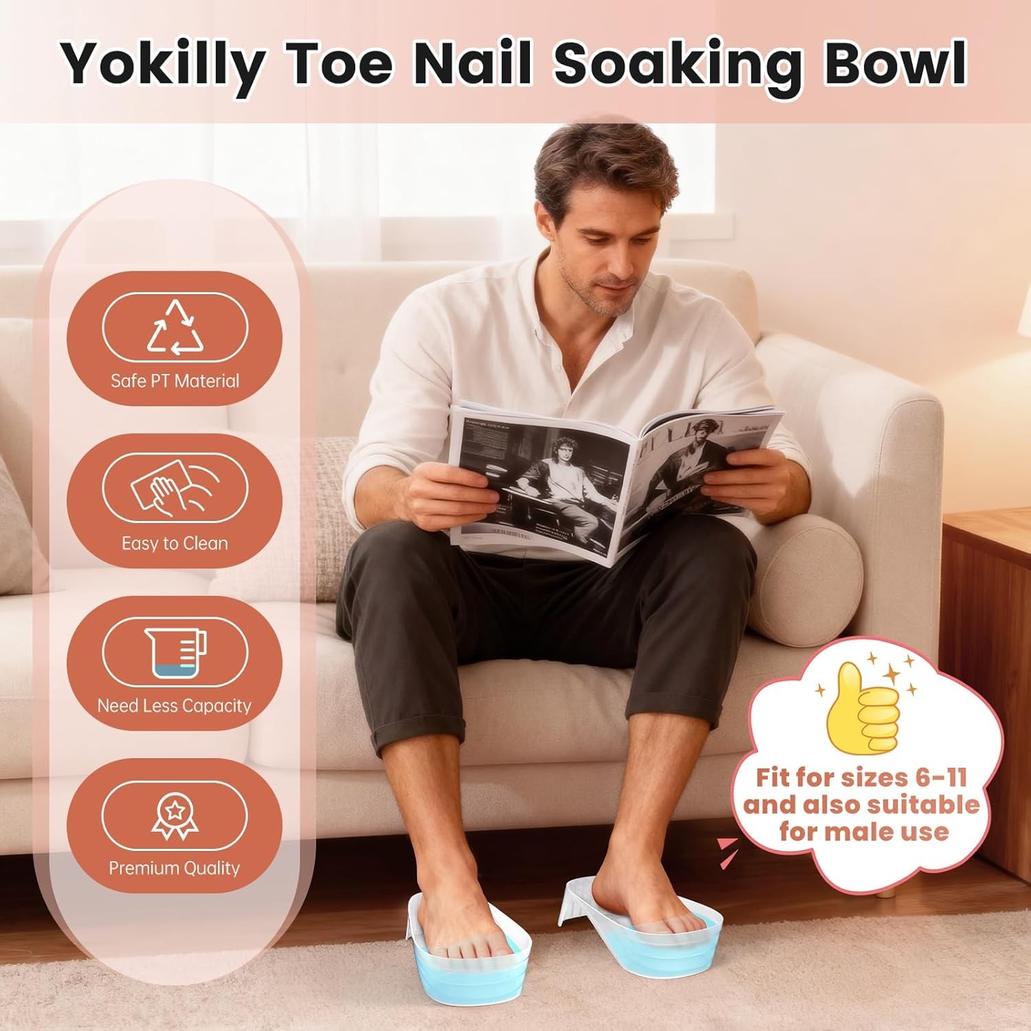 Toe Nail Soaking Bowl Large Size Acetone Proof Toe Soaking Tray DIY enthusiasts