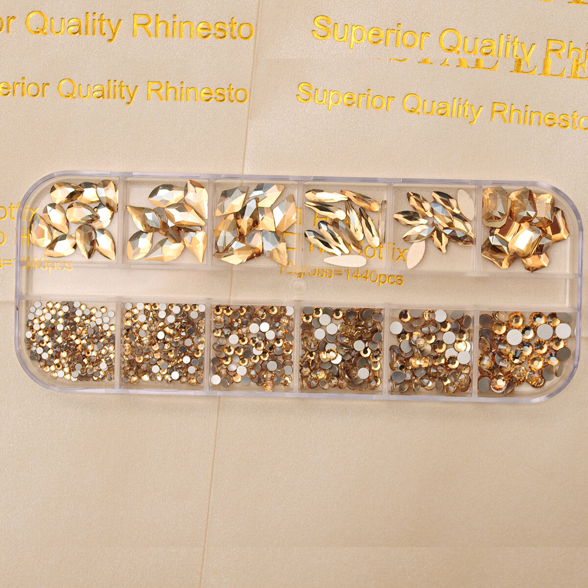 12Box/Set Mix SHAPE Crystal Rhinestone Diamond NON hotfix Nail Art Decoration