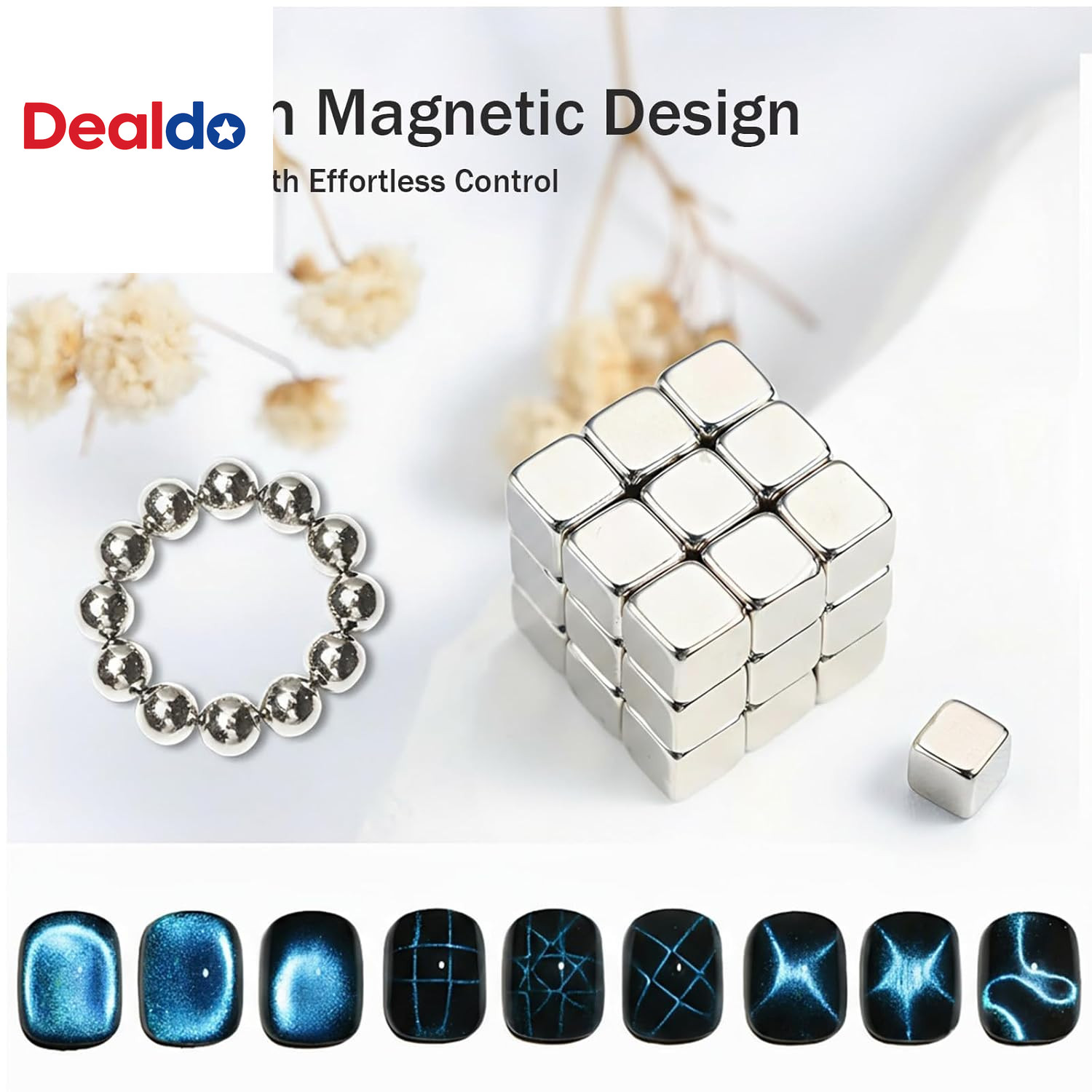 Cat Eye Magnet for Nails,11 PCS Cateye Magnets, Cat Eye Gel Nail Polish Magnet T