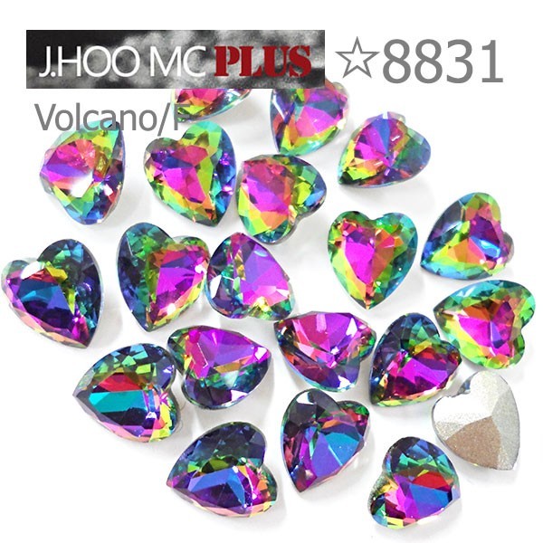 J.HOO Crystal 8831 Antique Heart V-Cut Fancy Rhinestones 8.8x8mm Nail Art 8pcs