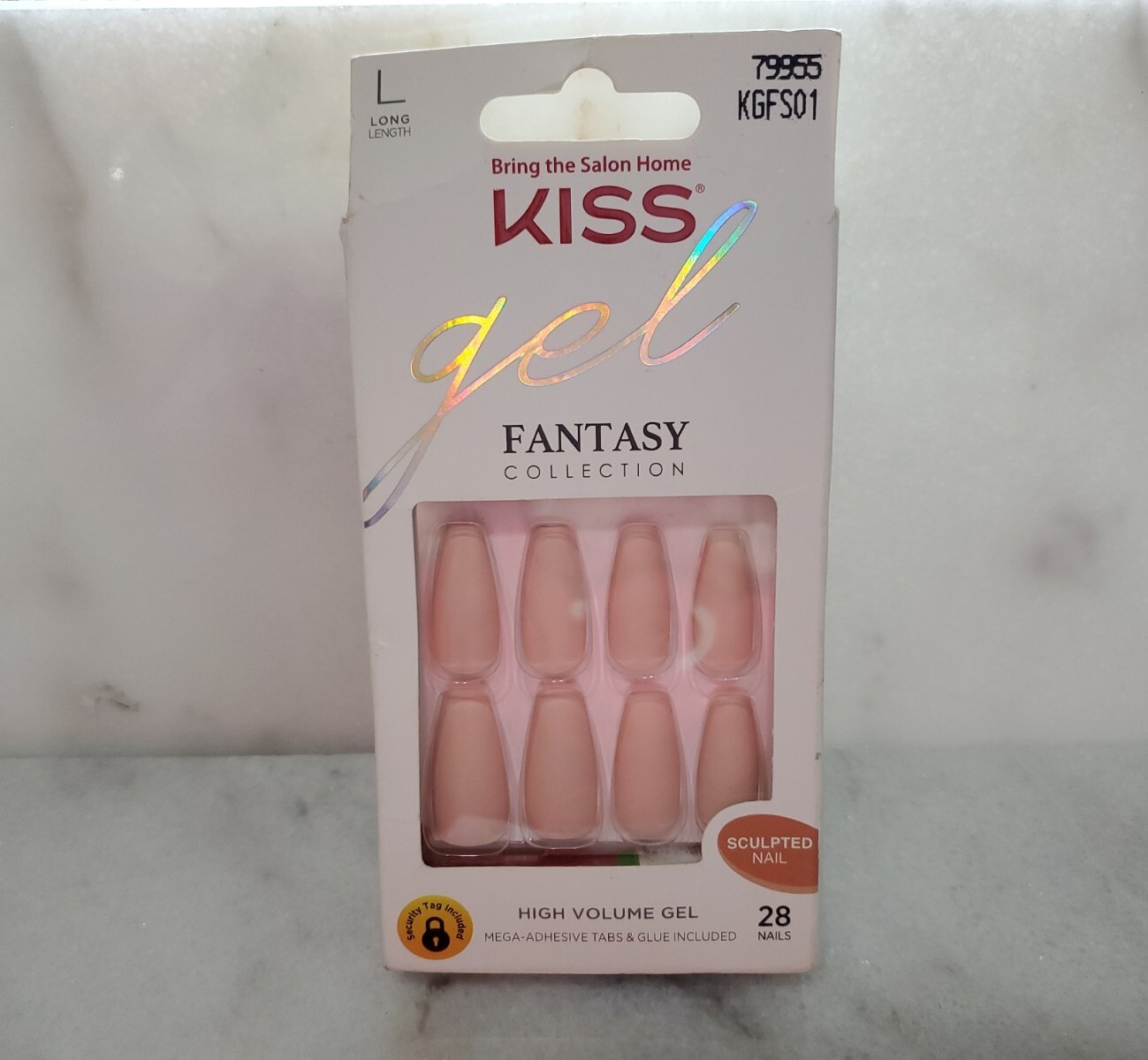 KISS Gel Fantasy Collection Sculpted Long Nail- Nude 79955 KGFS01