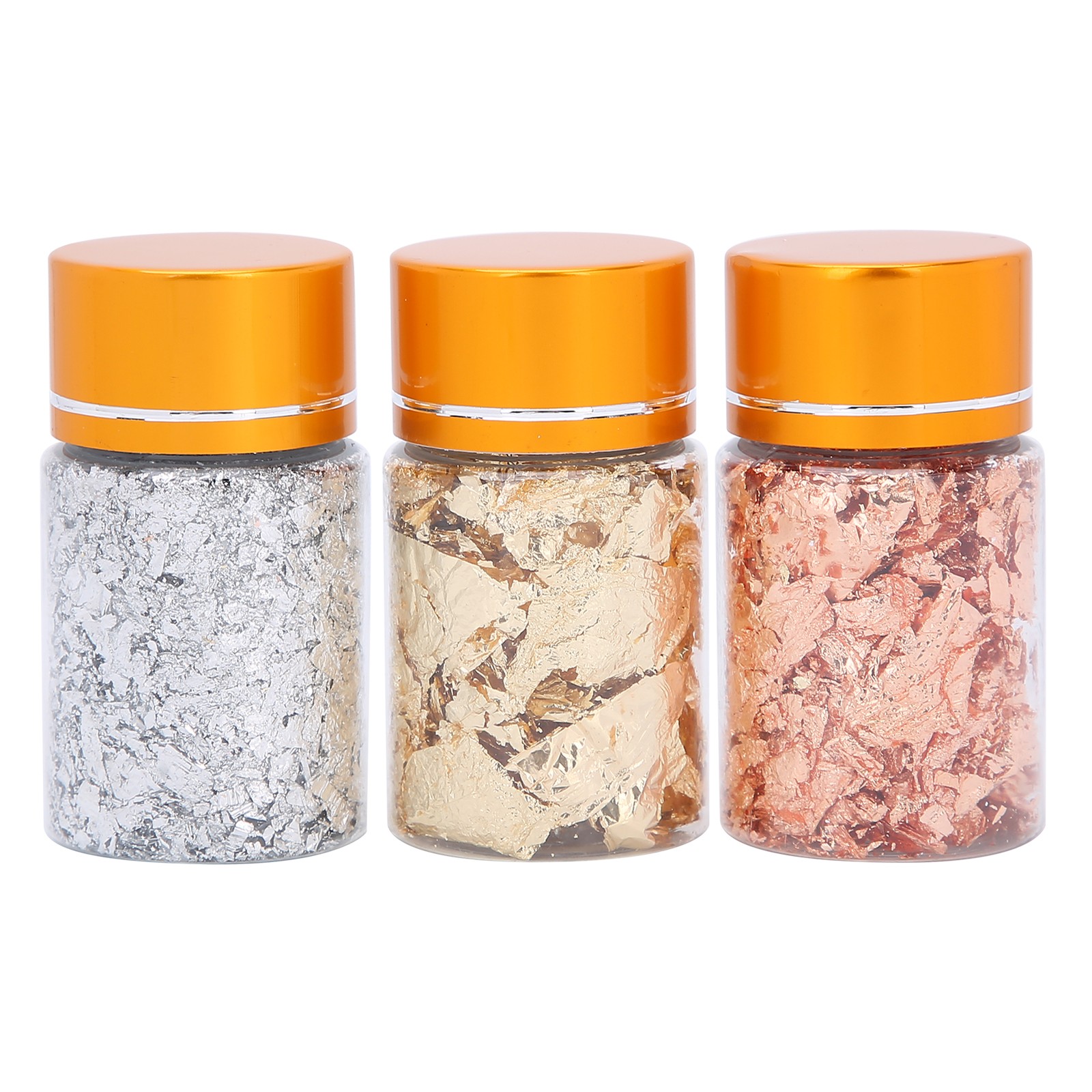 3PCS Gold Foil Flakes Set For Nail Art Painting Crafts Easy To Use