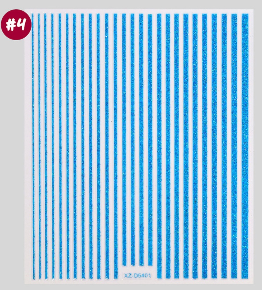 Nail Art Stickers NEW ! BLUE BORDER LINE STICKERS XZ-D5401