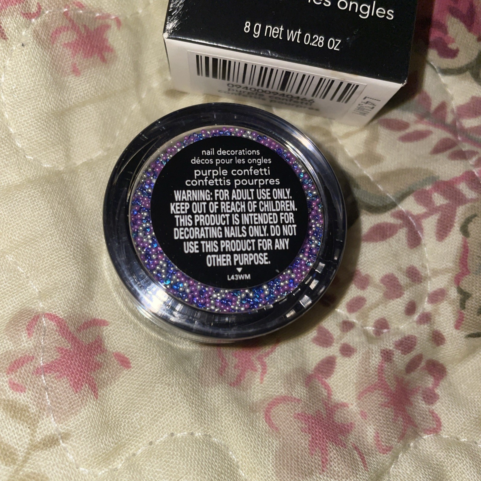 AVON SPRINKLE NAILS NAIL DECORATIONS PURPLE CONFETTI NIB