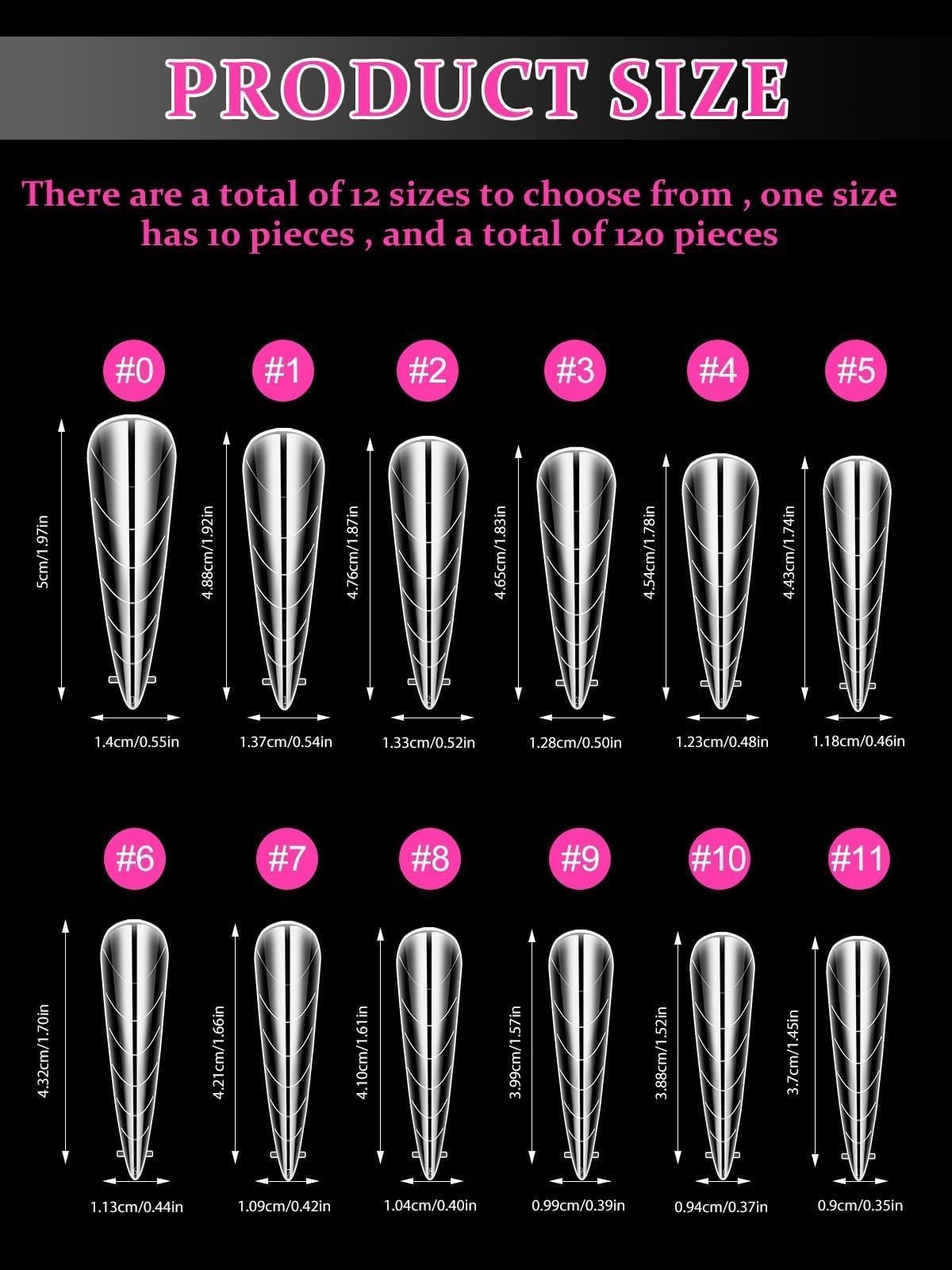 Dual Nail Forms for Poly Extension Gel 120 PCS