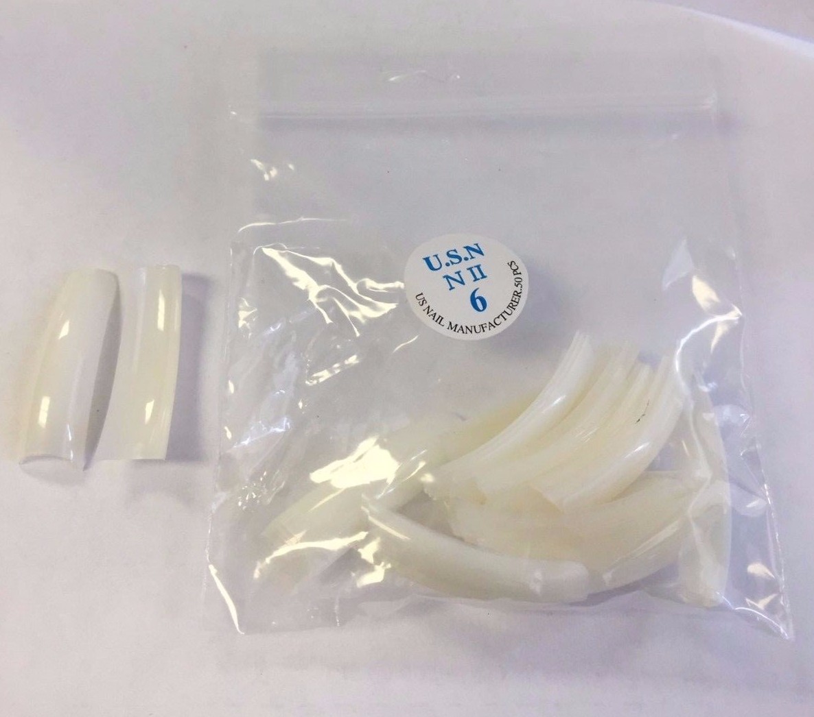 U.S.N Nail Tips Size 6 Assorted Choice (50 Tips/ bag)