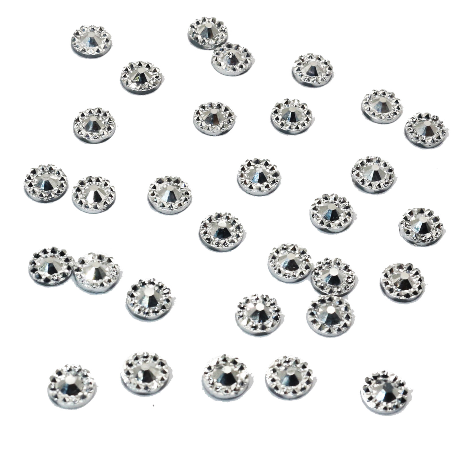 500 Shinny Silver Flatback Acrylic Tiny Round Rhinestone Gems 5mm Nail Art Tips