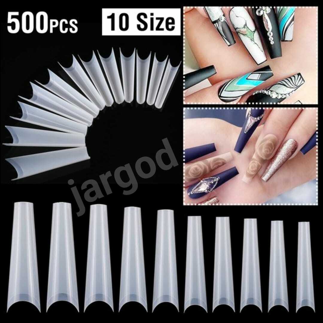 500pcs XXL Flat French Coffin Half Cover False Fake Nail tips