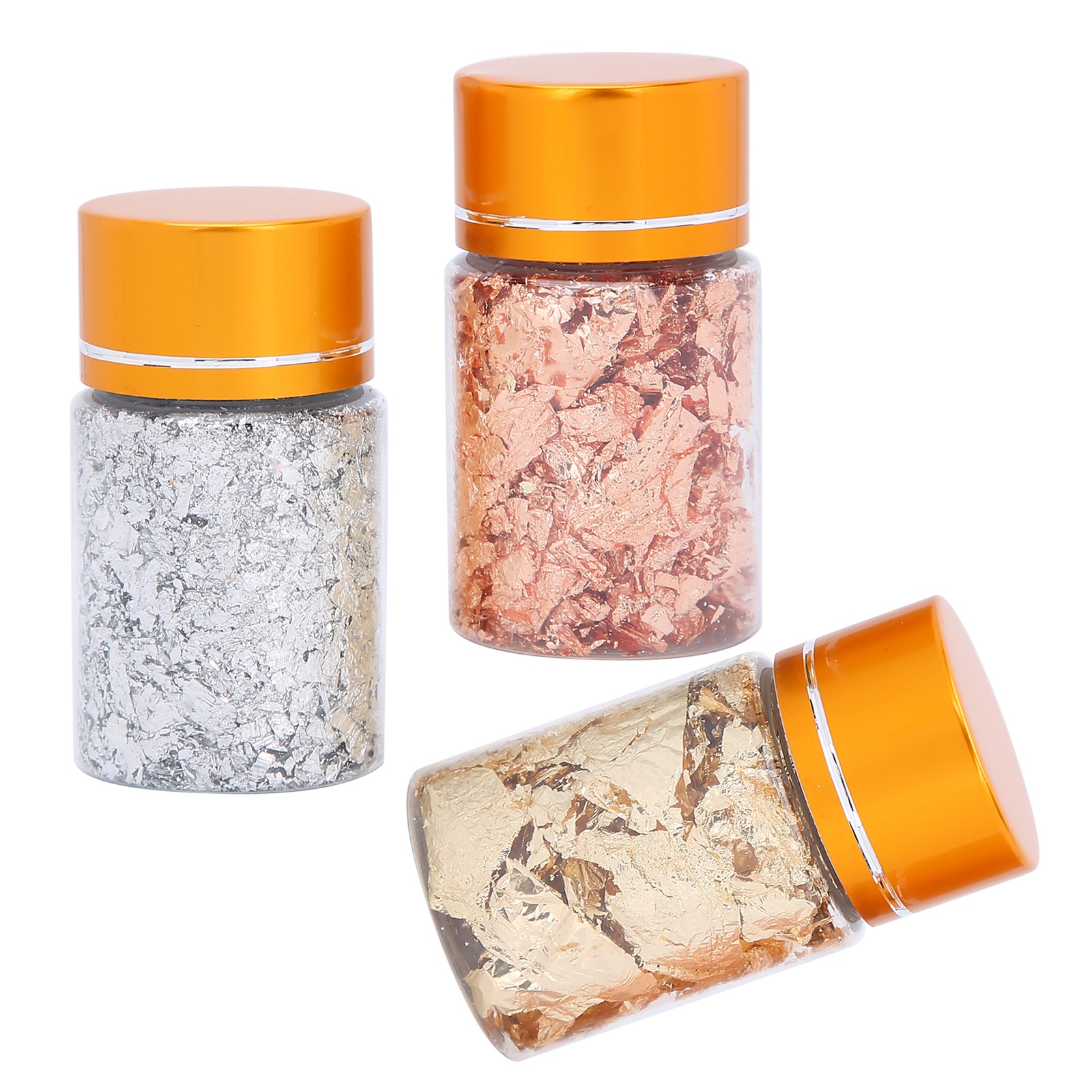 3PCS Gold Foil Flakes Set For Nail Art Painting Crafts Easy To Use