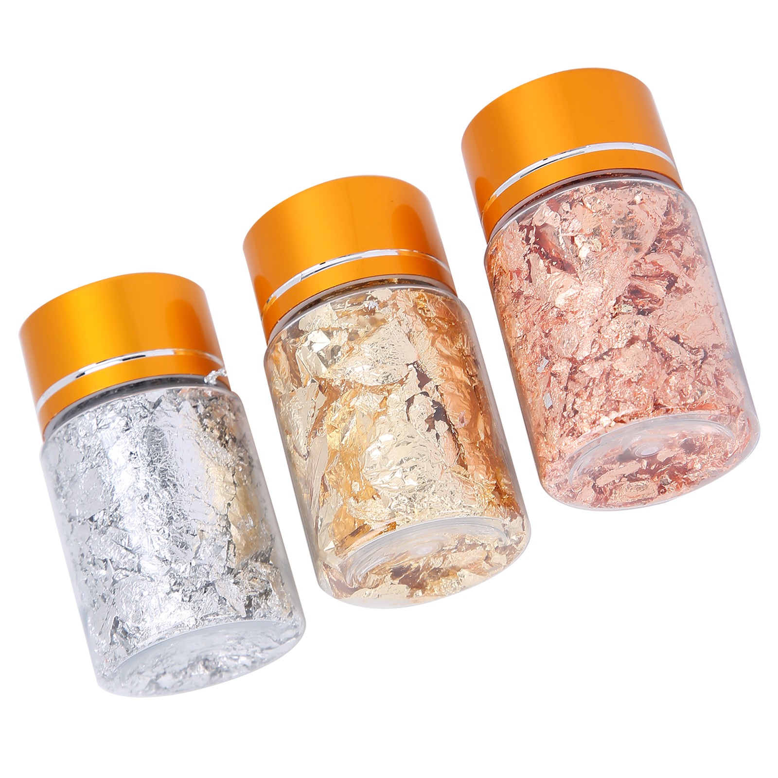 3PCS Gold Foil Flakes Set For Nail Art Painting Crafts Easy To Use