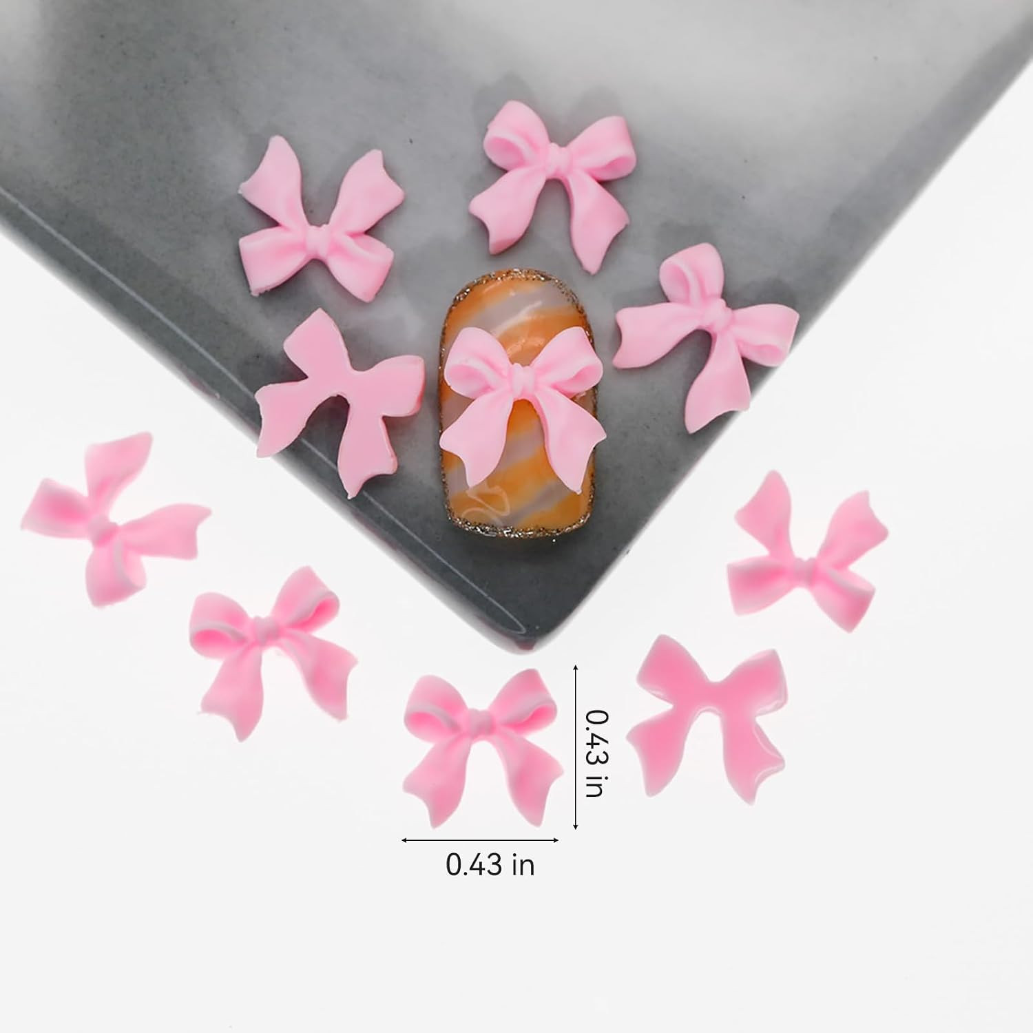 3D Bow Nail Art Charms Resin Kawaii Nail Decorations DIY Manicure Acrylic Nails