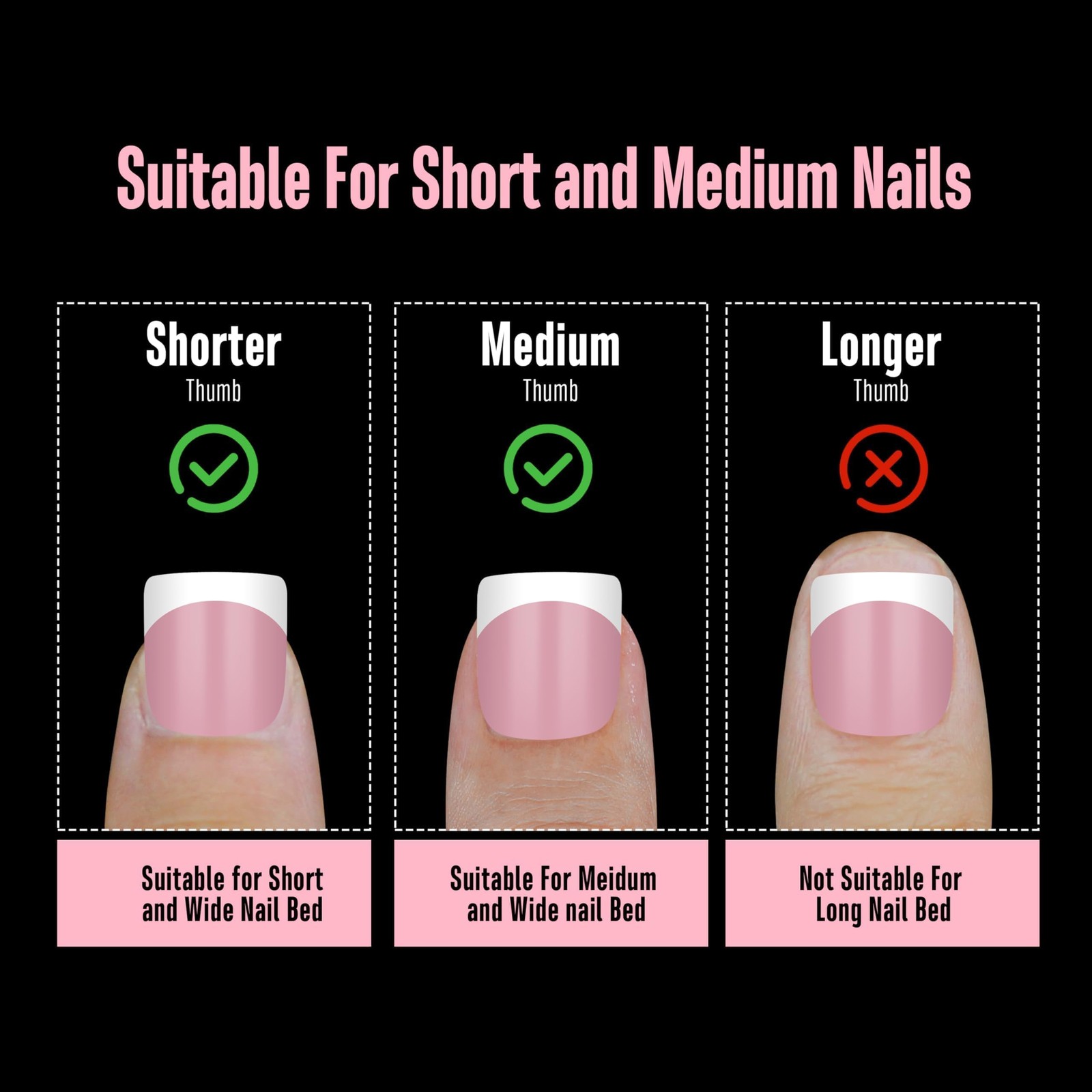 NOVO OVO Extra Short White French Tip Nail Tips, XS XXS Square Round BERRY PI…
