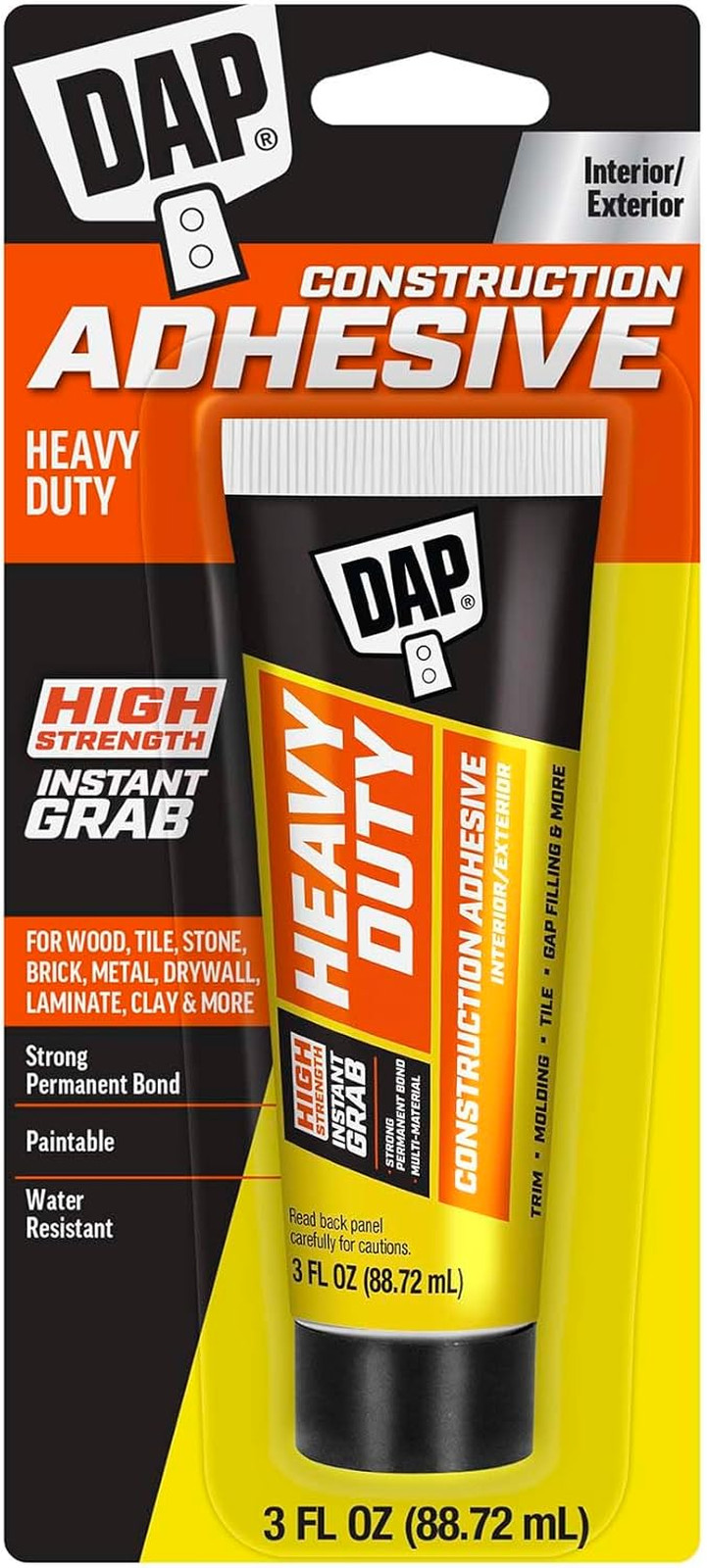 Heavy Duty Construction Adhesive White 3 Oz Instant Bond for Tile Wood Brick