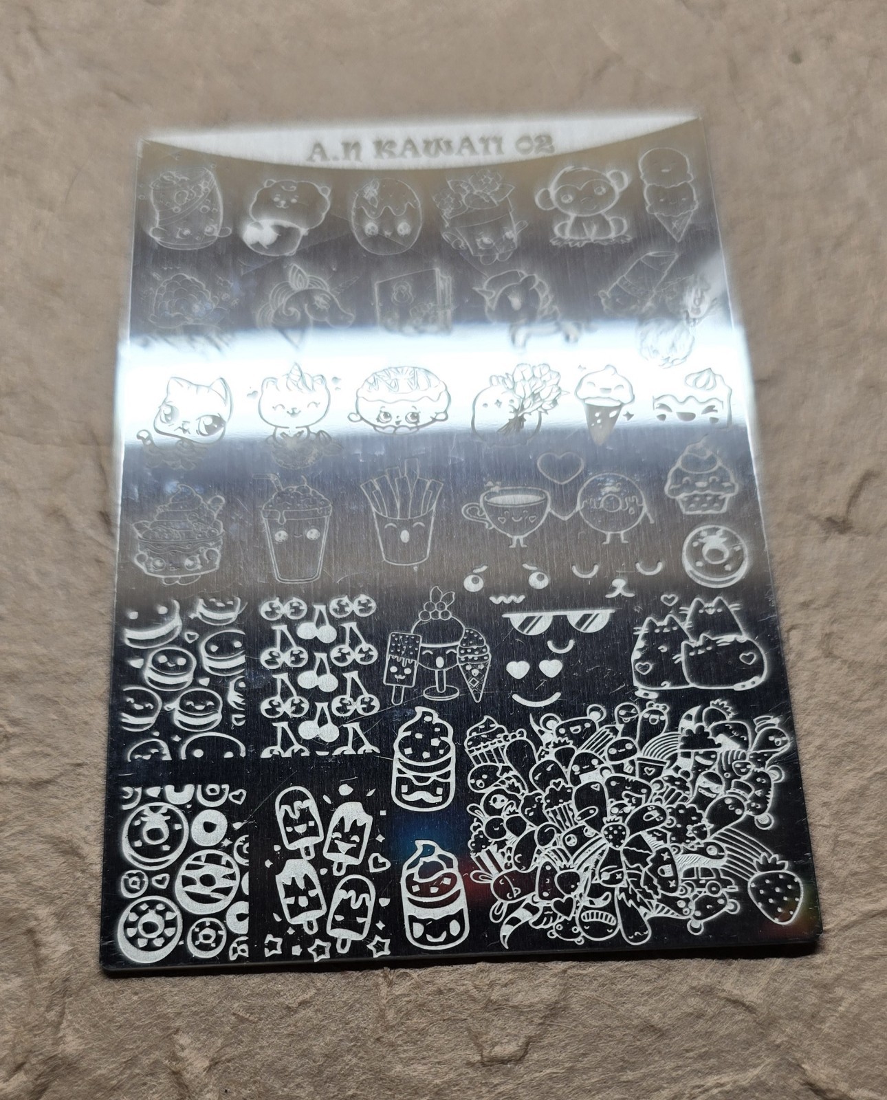 Mundo De Unas MDU Kawaii 02 Nail Stamp Plate Cartoon Emoji Clipart Food Animals