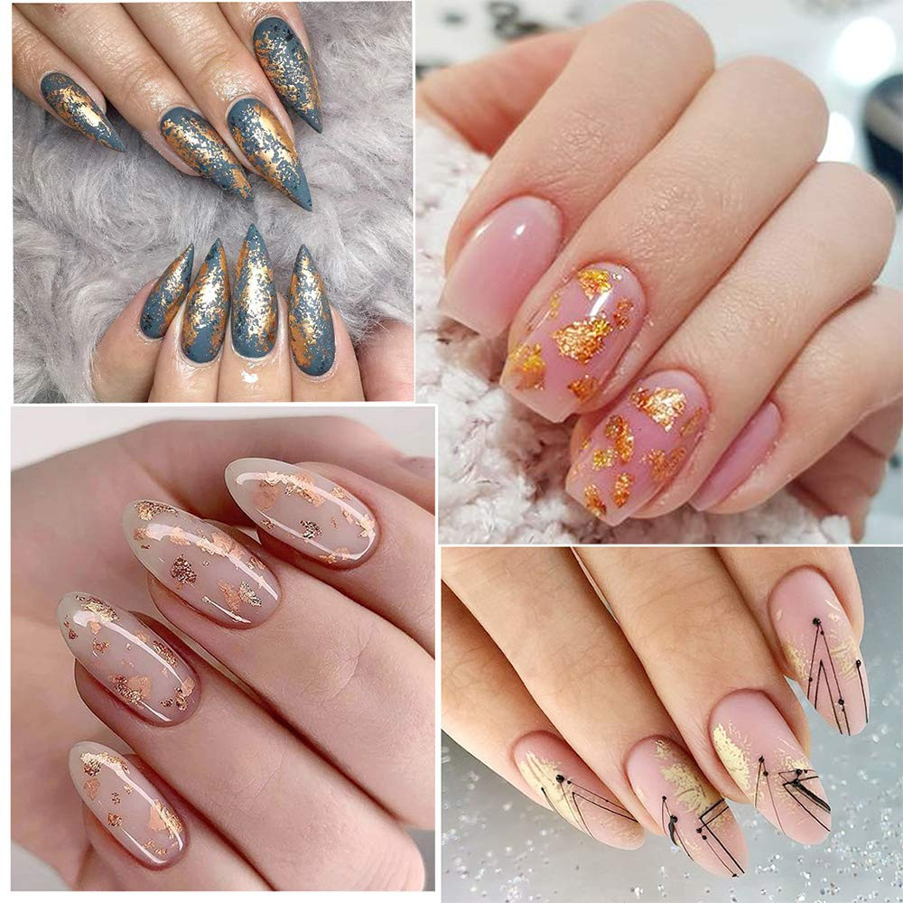 24 Grids Foil Nail Art Holographic Aluminum Nail Foil Flakes Stickers Nail Sequi