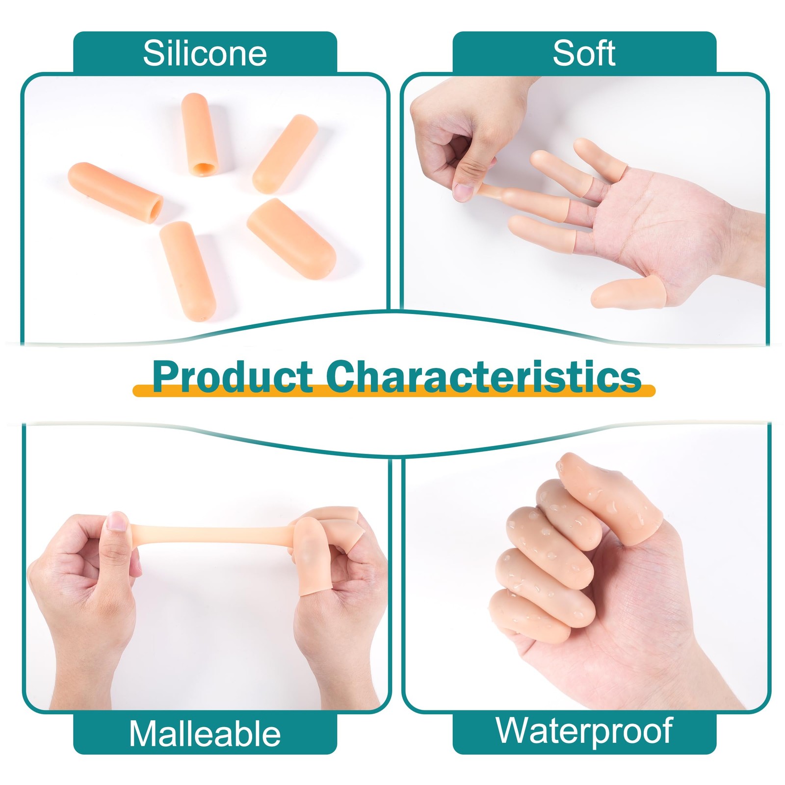 30 Pcs Gel Finger Cots, 2 Sizes Thumb Protector, Soft Finger Covers for Cuts,…