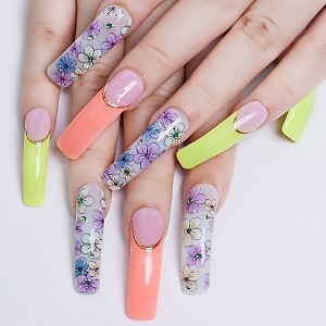 Half Cover French Square Nail Tips False Artificial Nails Acrylic Nail Tips