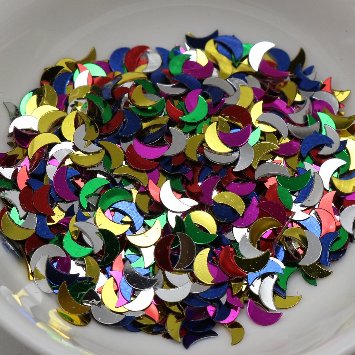 50Gram Mixed Color Metallic Moon Sequins Loose Tiny Tip 5X3mm Nail Art Scrapbook