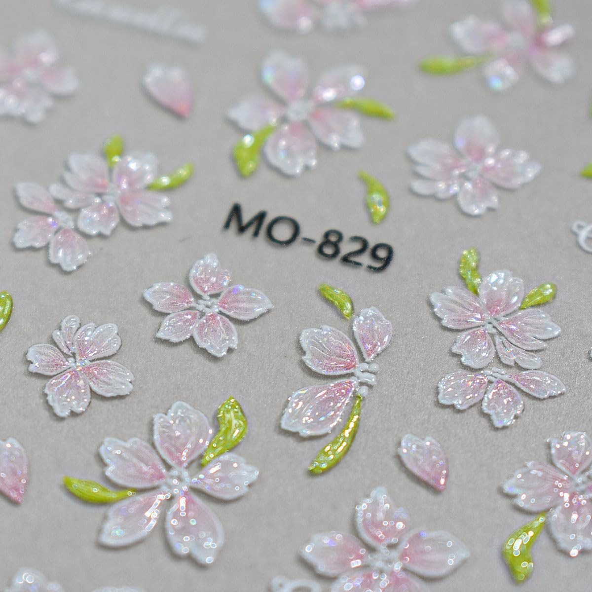 3 Sheets Flower Nail Stickers for Nail Art 3D Self-Adhesive Pink Yellow Flower N