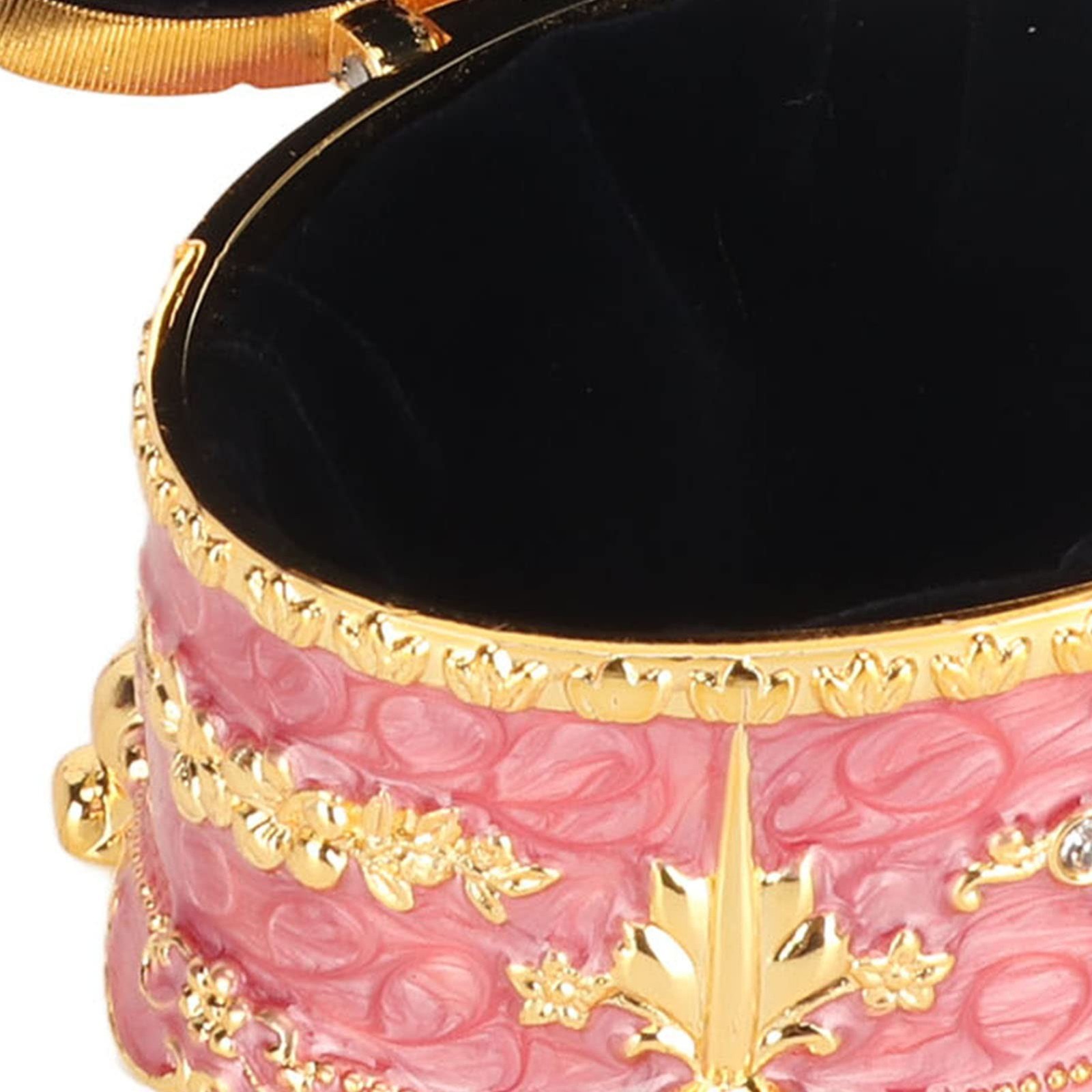 Emoshayoga Vintage Trinket Box, Jewelry Box Zinc Alloy Decorative Pink for Ho…