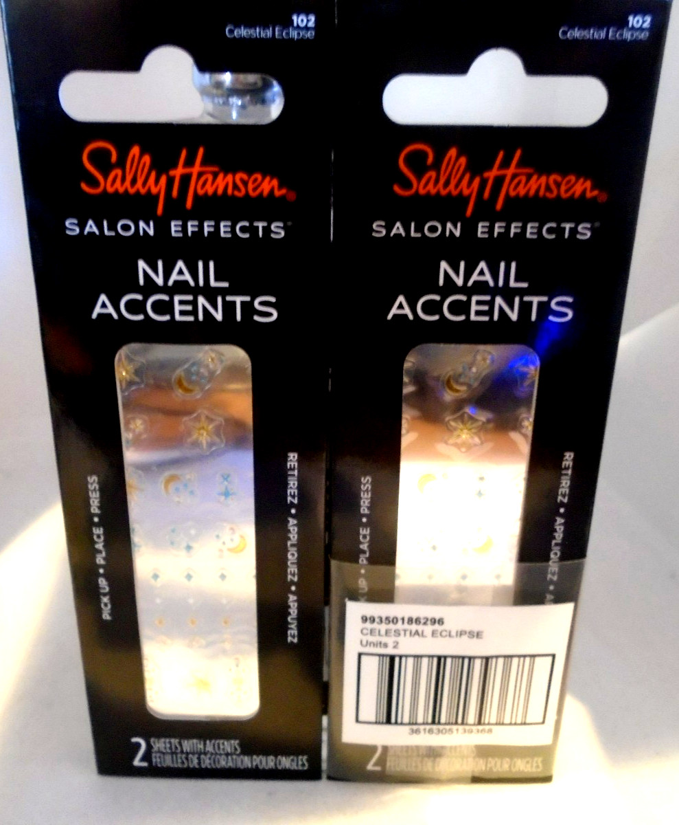 Sally Hansen Salon Effects nail accents stickers 102 Celestial 4 Sheets Total