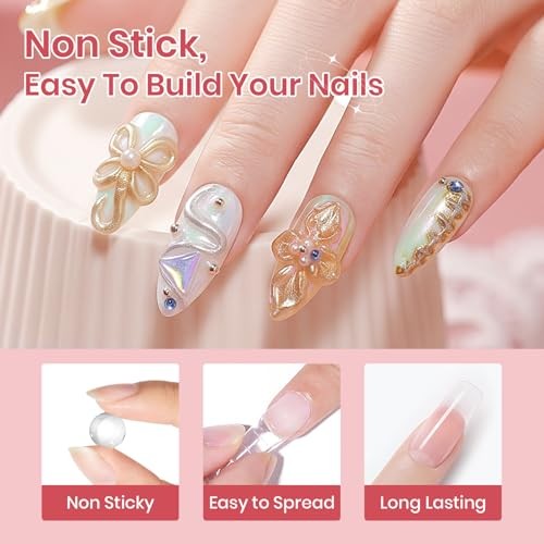 3D Nail Art Gel Clear and White Solid Builder Gel for Nails Non Clear&White