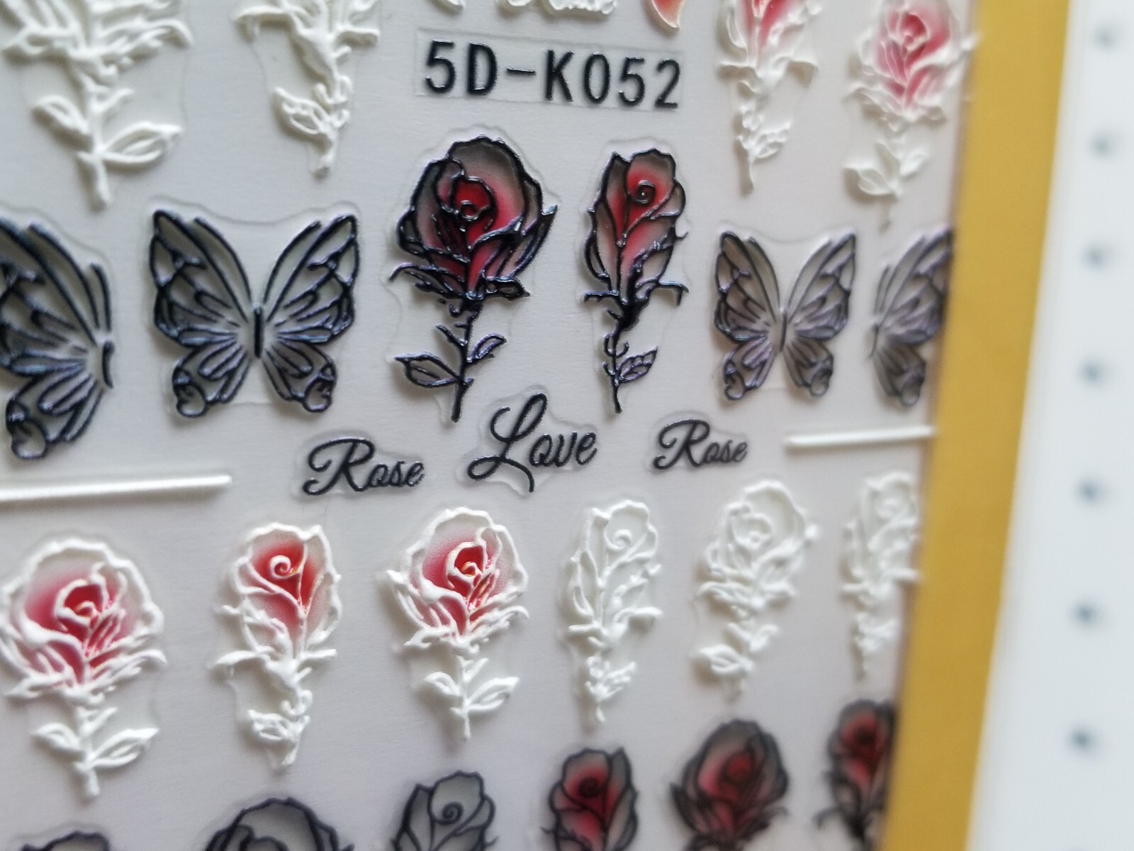 Nail Art Stickers 5D Embossed Peel Off Self Adhesive 10 Sheets Strawberry Sakura