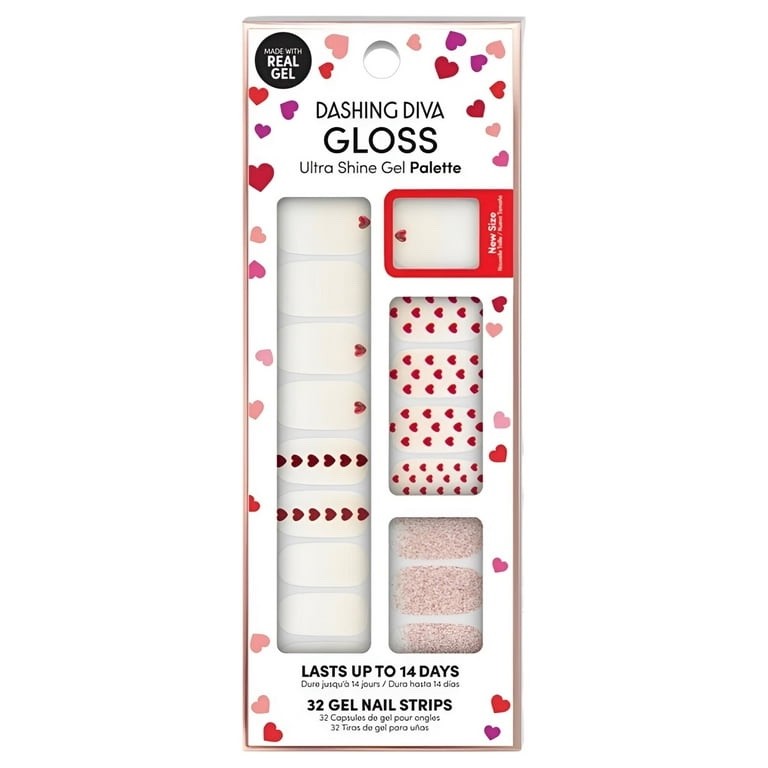 Dashing Diva Gloss Ultra Shine Gel Palette Nail Strips, Light Hearted GS203, NEW