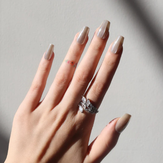 2PK Nail Reformation Press On Nails ~ Glazed Over ~ Short Coffin ~ Glaze Finish