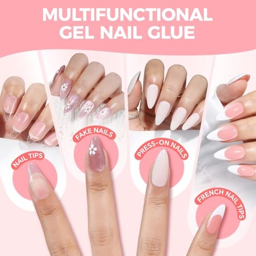 Super Strong Gel Nail Glue for Press On A-No Lamp Needed Gel Nail Glue 5ml