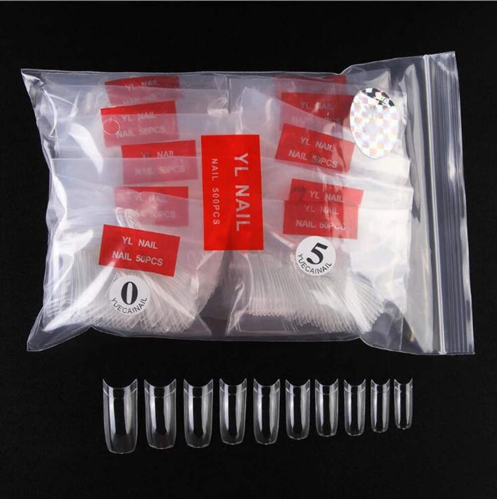 *500 x French Nail Tips C Curve French False Nail Tips half Nail Art Acrylic Tip