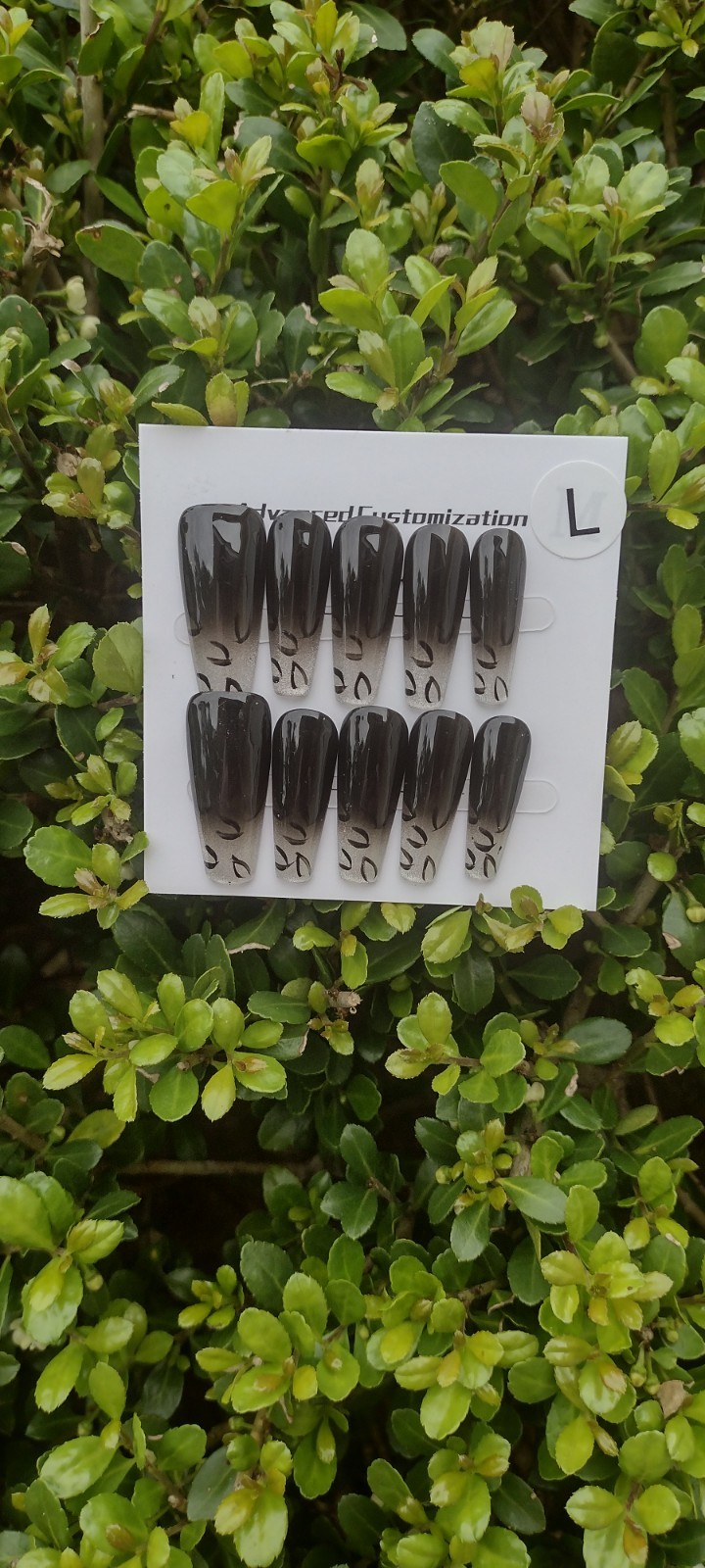 Black Silver Animal Print Press On Nail Set Glue Included