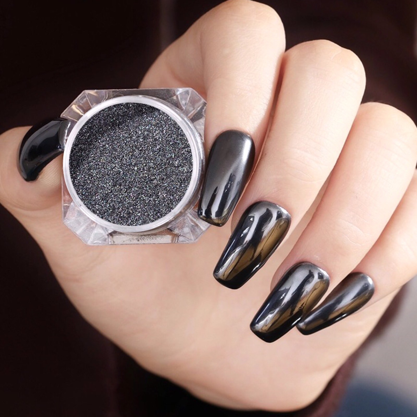 BLACK Nail Mirror Powder NEW ARRIVAL Real A+ Grade Chrome Effect Pigment (y10)