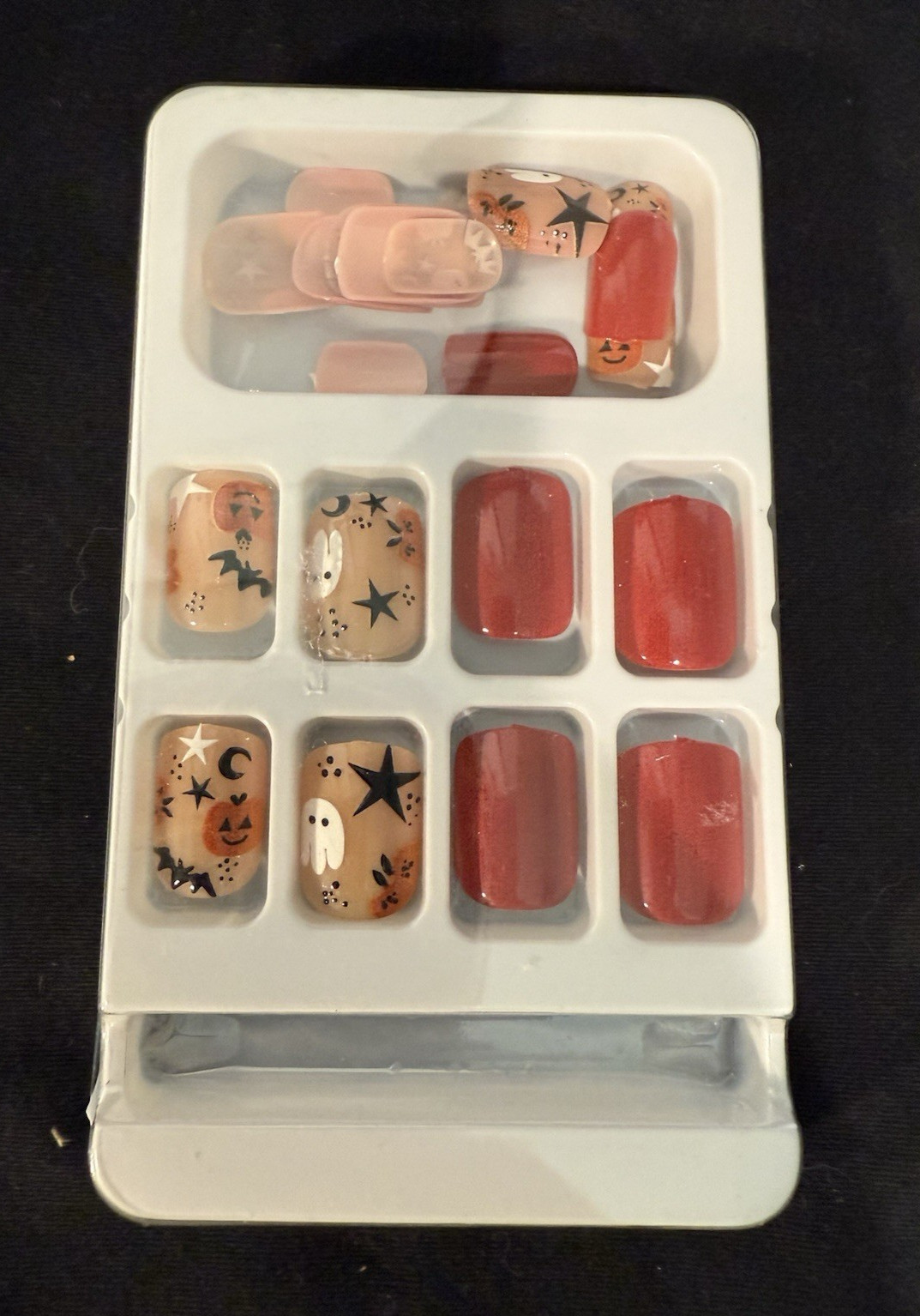 3-Pack Holiday Press-On Nails – Valentine’s, Halloween & Christmas Designs