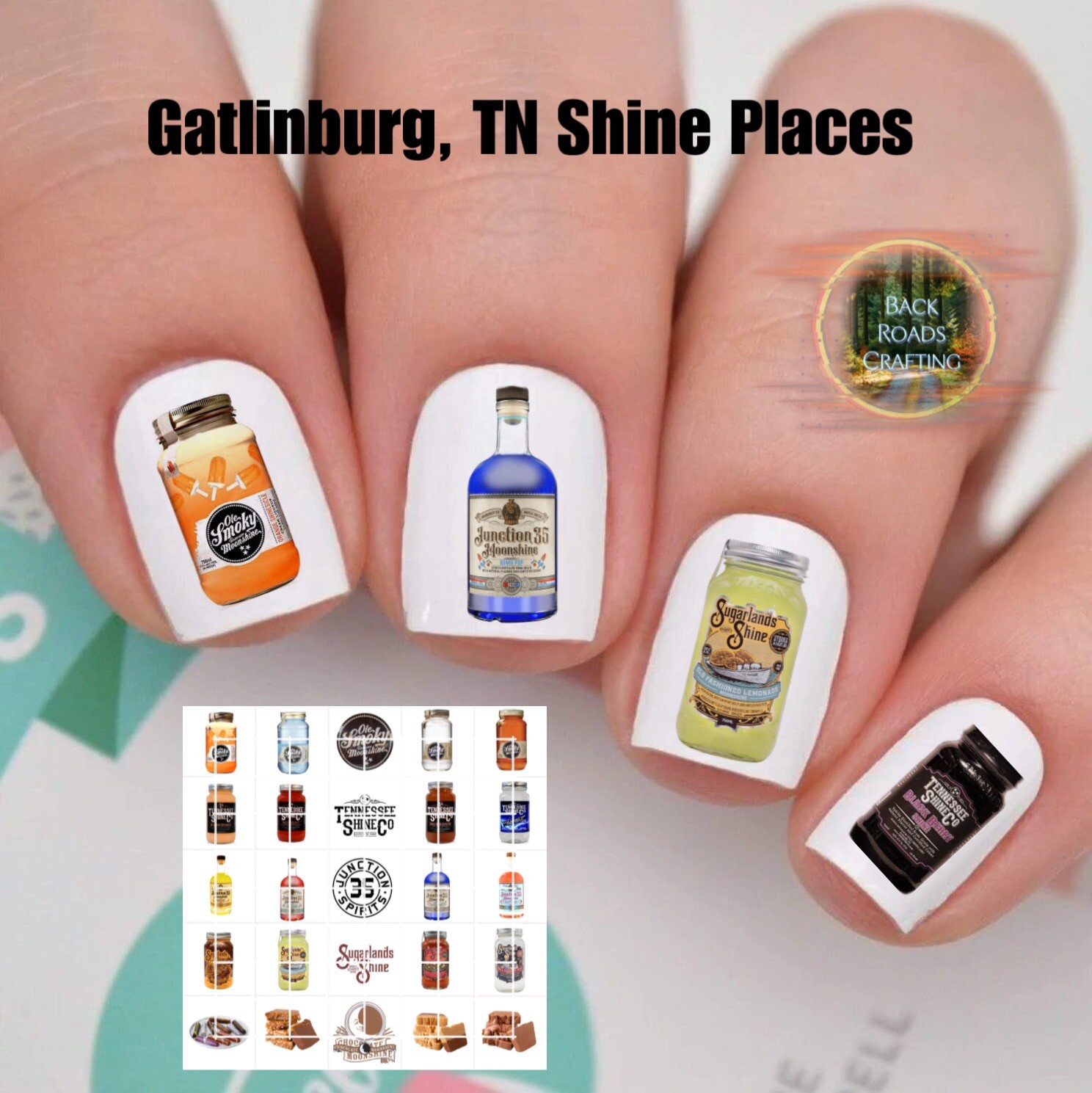 Moonshine & Chocolate Waterslide Nail Decals Set Of 50 Instructions