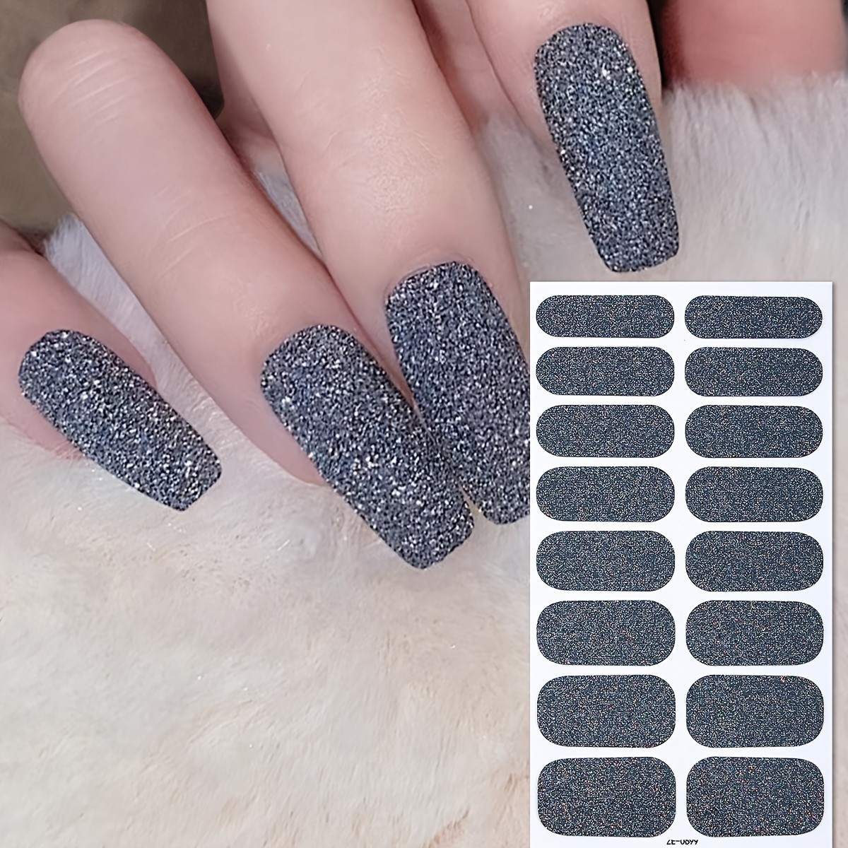 4 Sheets Nail Stickers Glitter Self Adhesive Polish Manicure DIY Nail Wraps