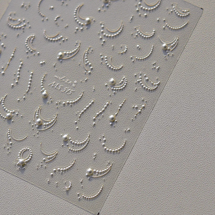 5D Relief Lace Nail Art Stickers 3D Embossed Decals Self Adhesive Manicure DIY