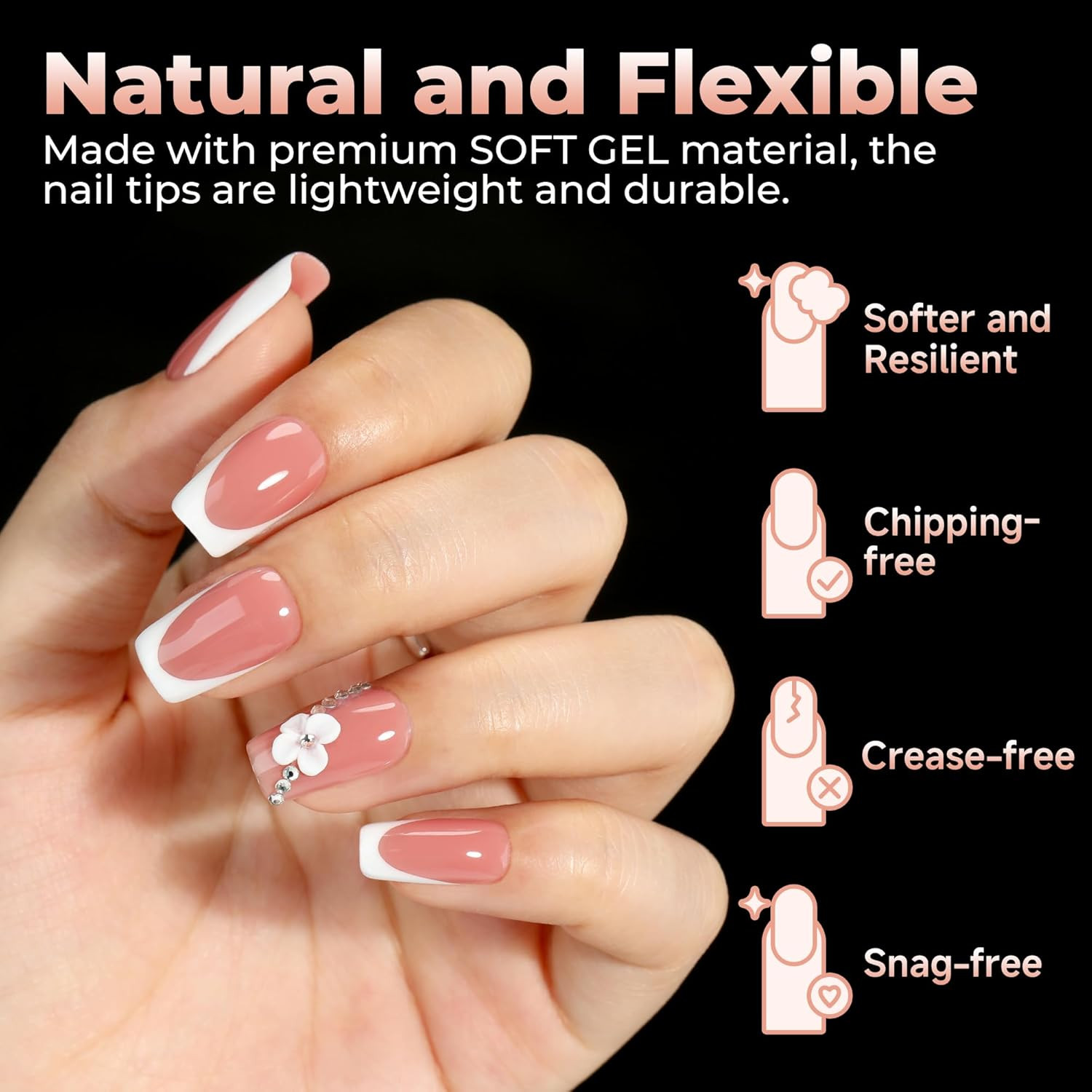 Nail Tips Short Square, Pre-Buff Matte Gel Nails Tips Short Square Nail Tips 120