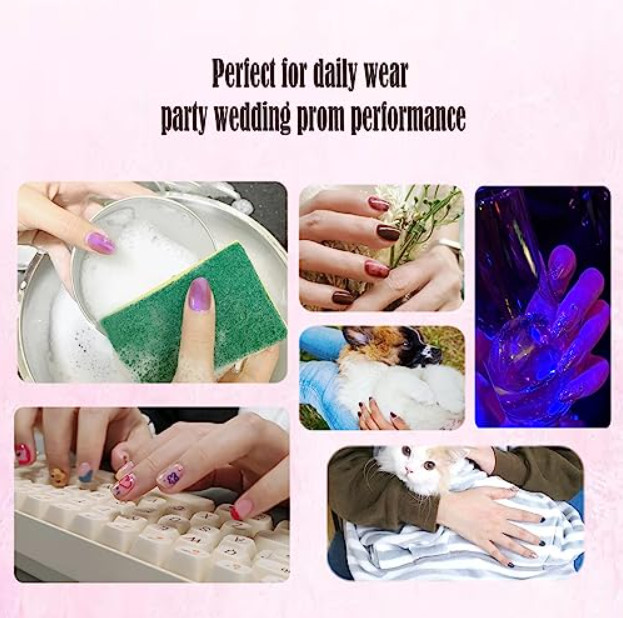 Kids Press-On Nails Set (120 Pcs, 5 Packs) | ABS Plastic Full Cover Fake Nails