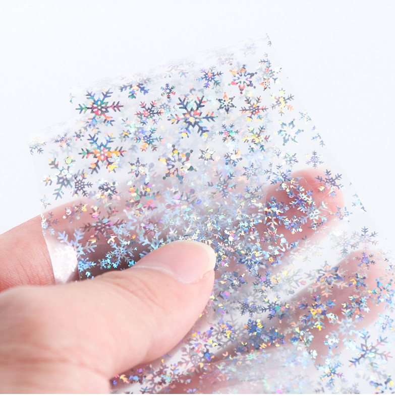 100x4cm Nail Sticker Snowflake Star Laser Glitter Christmas Transfer Foils NS28