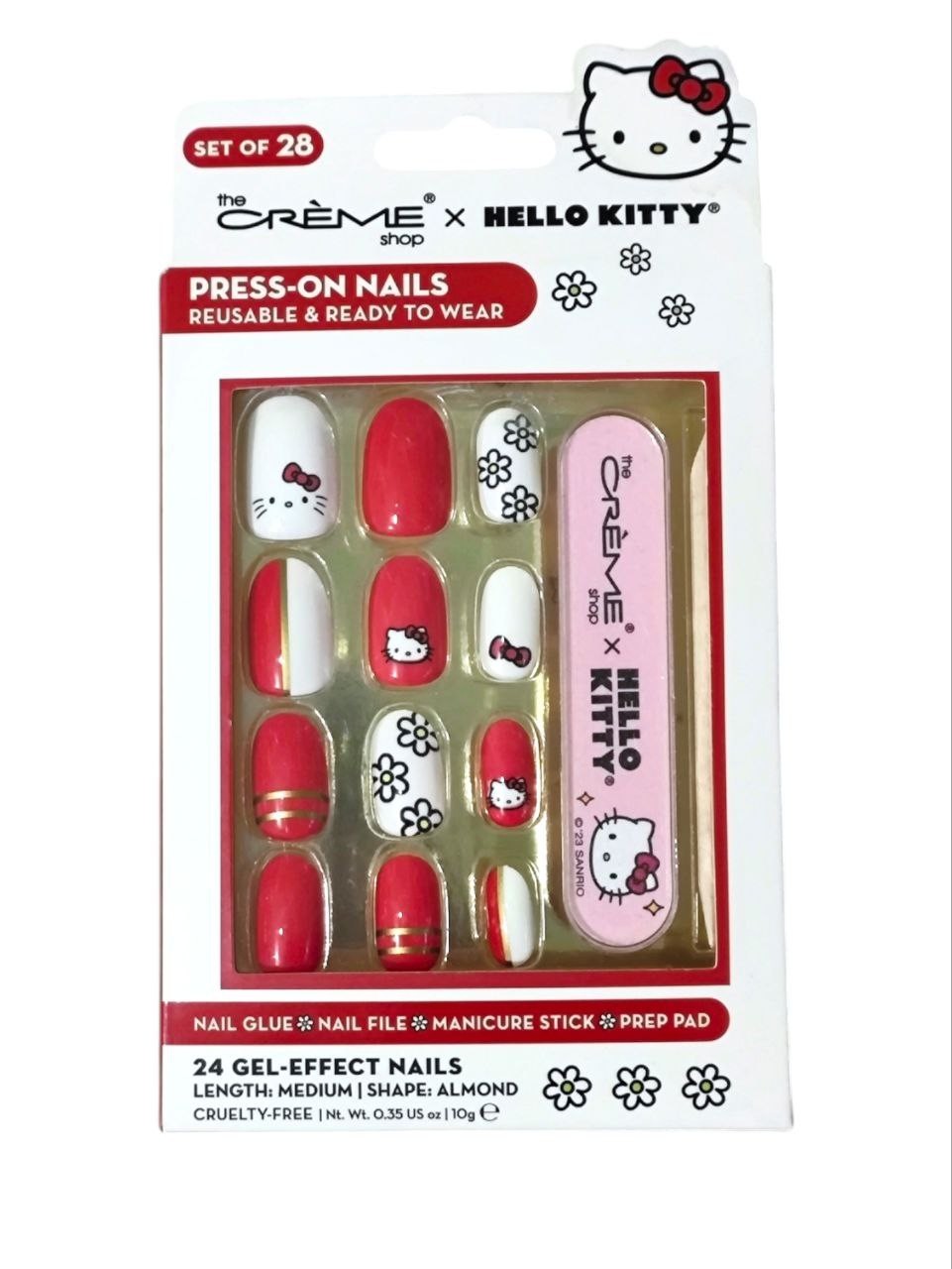 The Crème Shop x Hello Kitty Classic Cutie Reusable Press-On Nail Kit Art Set