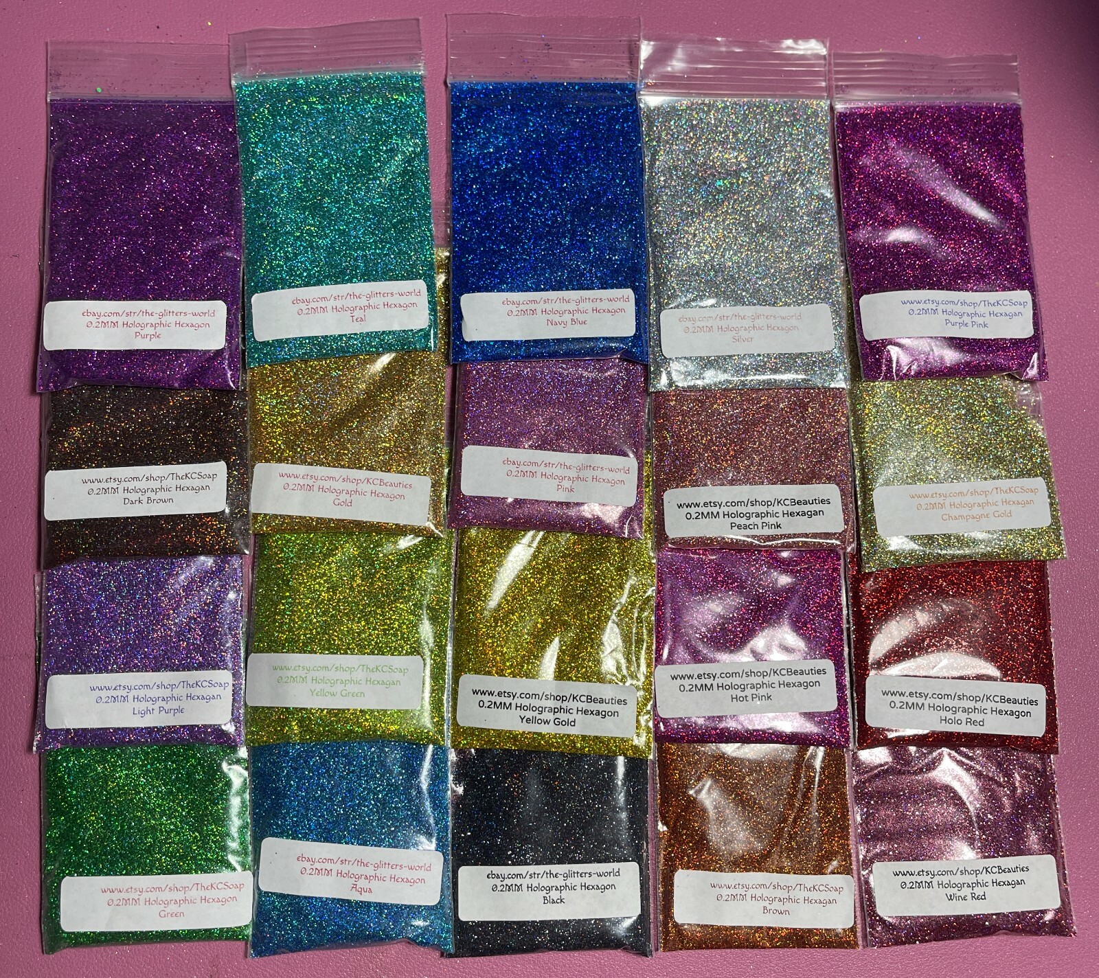 0.2MM Holographic Hexagon fine glitter You Choose Color Nail Art USA