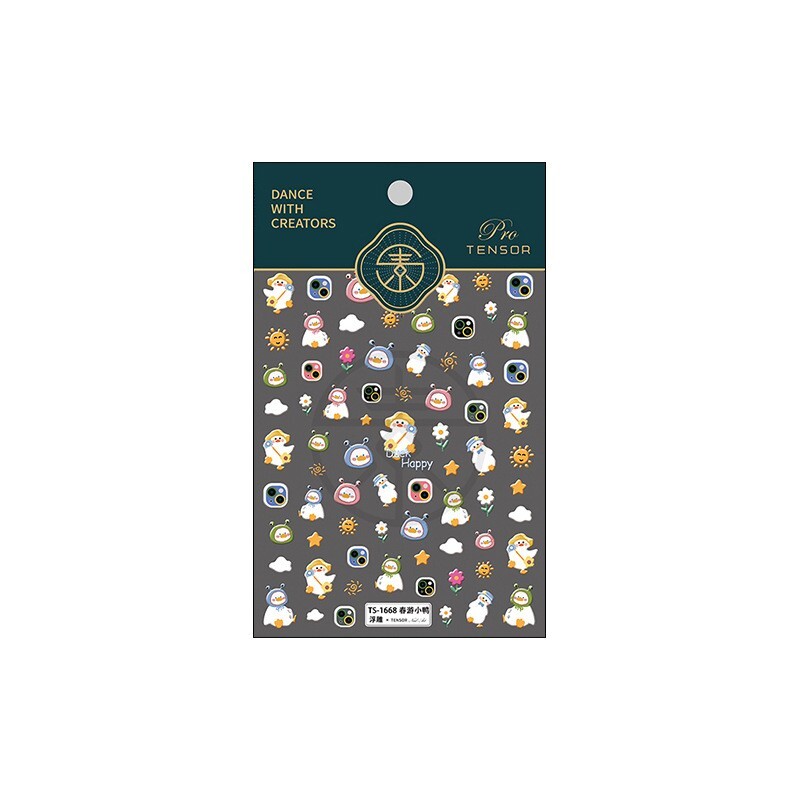 5D Spring Outing Duck Nail Art Stickers, Cartoon Nails Decal (63)