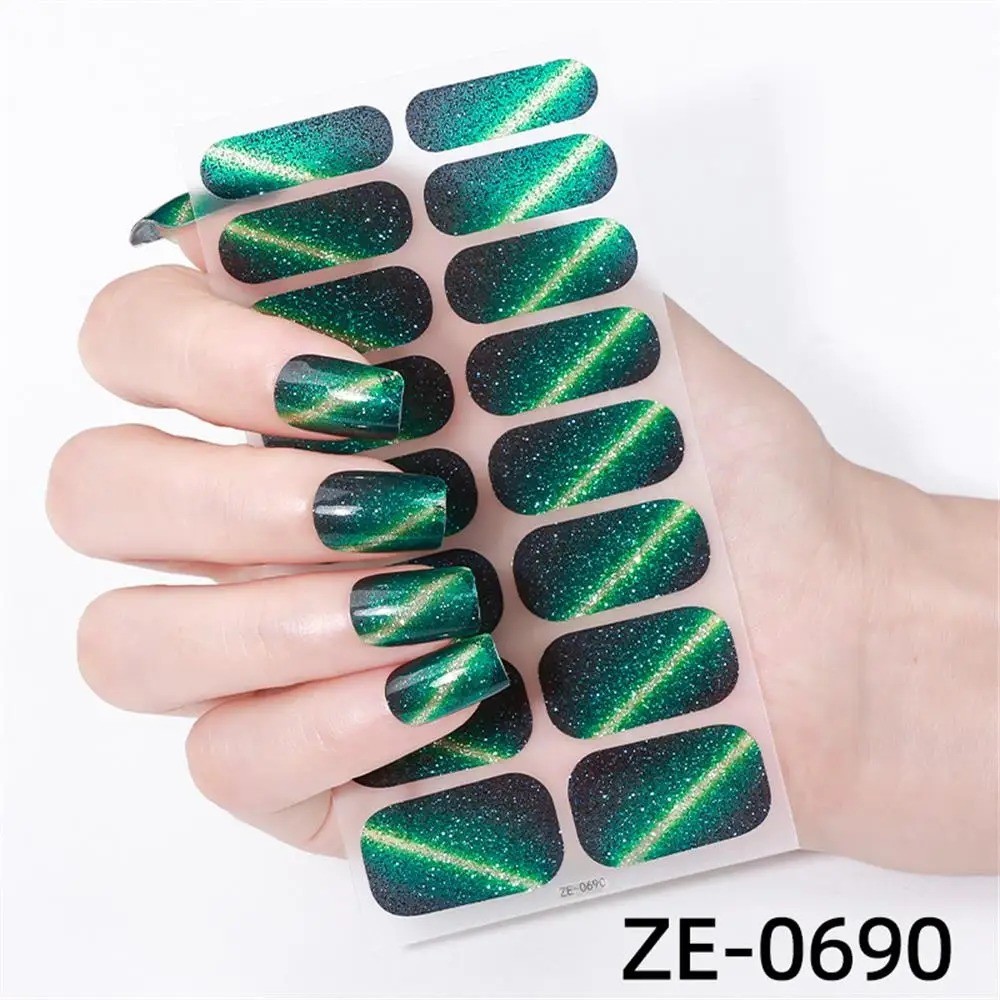 Full Size Nail Wraps Stickers Polish Look Art Self Stick Strips USA