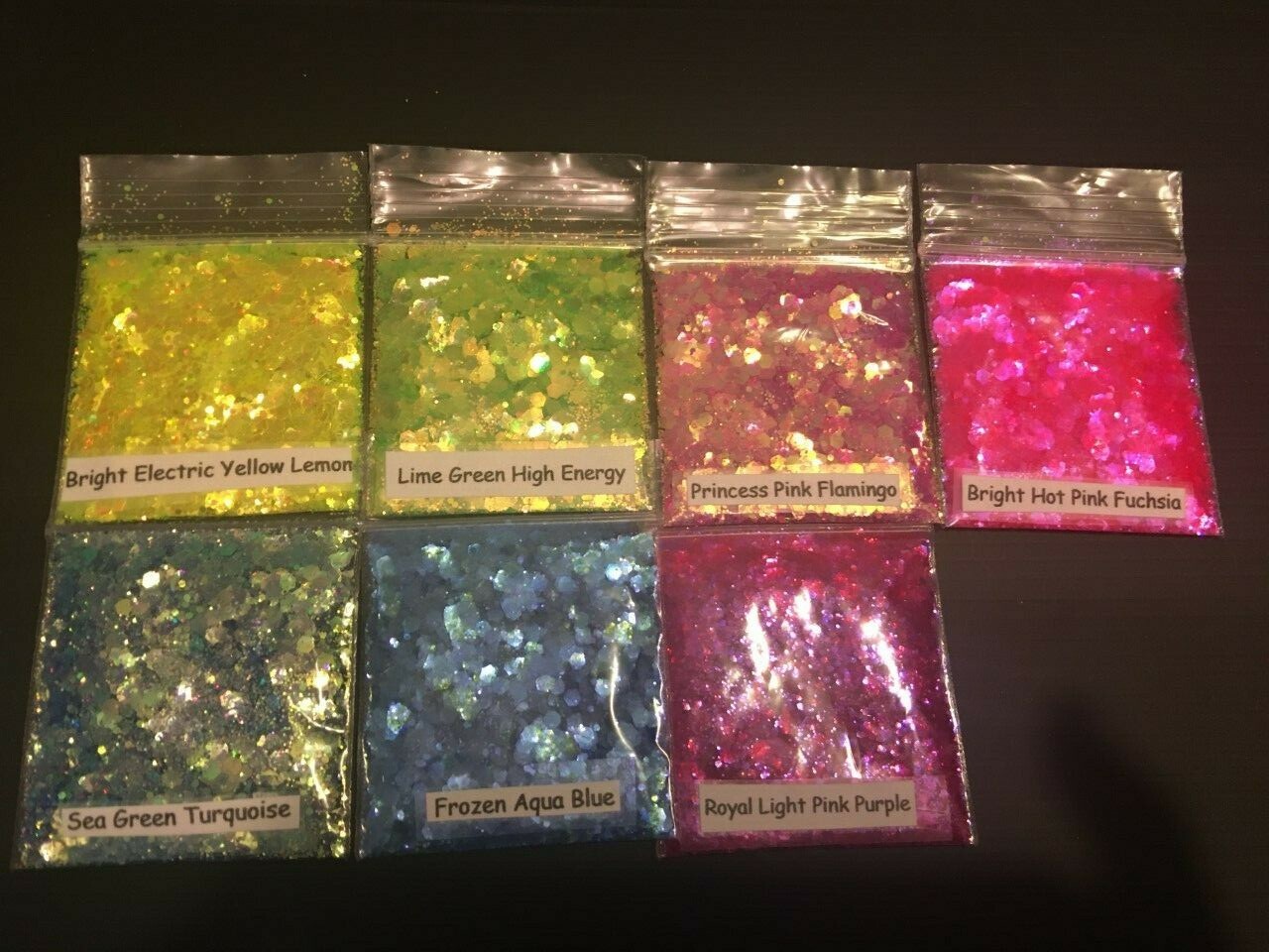 Super Sparkling Glitter Hexagon/IRR Mix-Bright Hot Pink Fuchsia-Nail Art Craft