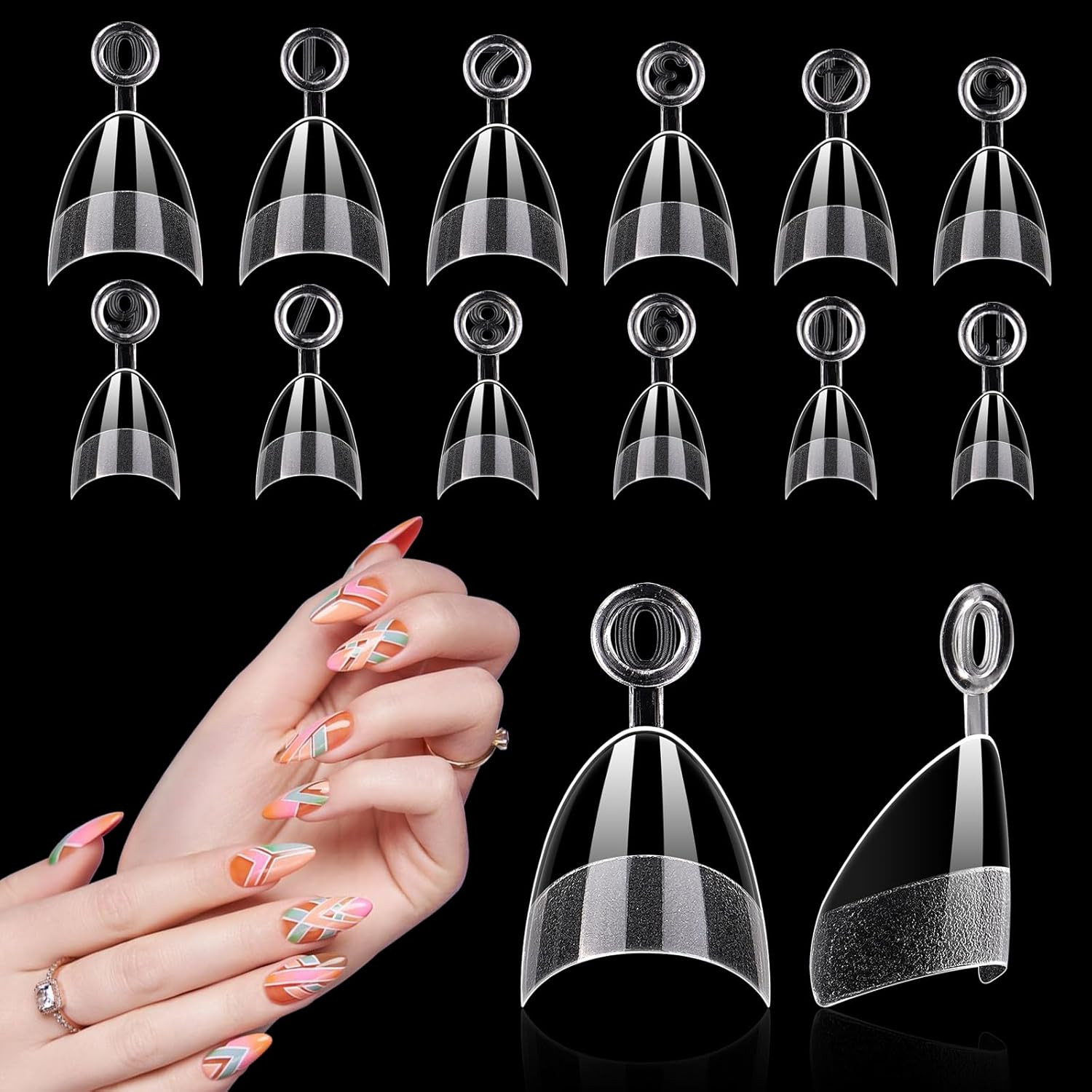 Short Almond Nail Tips Half Cover, 600PCS Extra Short Almond Soft Gel Nail Tips,