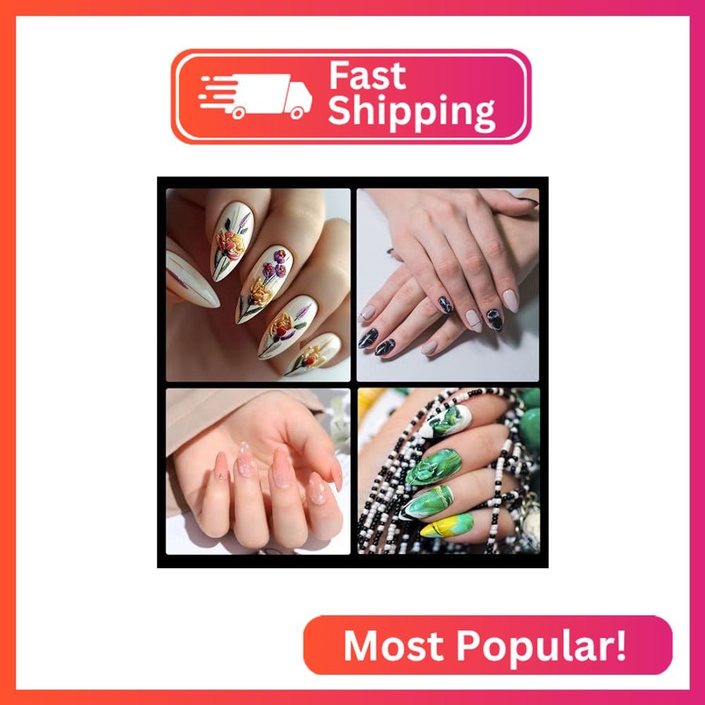 Half Matte Short Almond Fake Nail Tips, Soft Gel Pre-Shaped Nail Tips, Full Cove