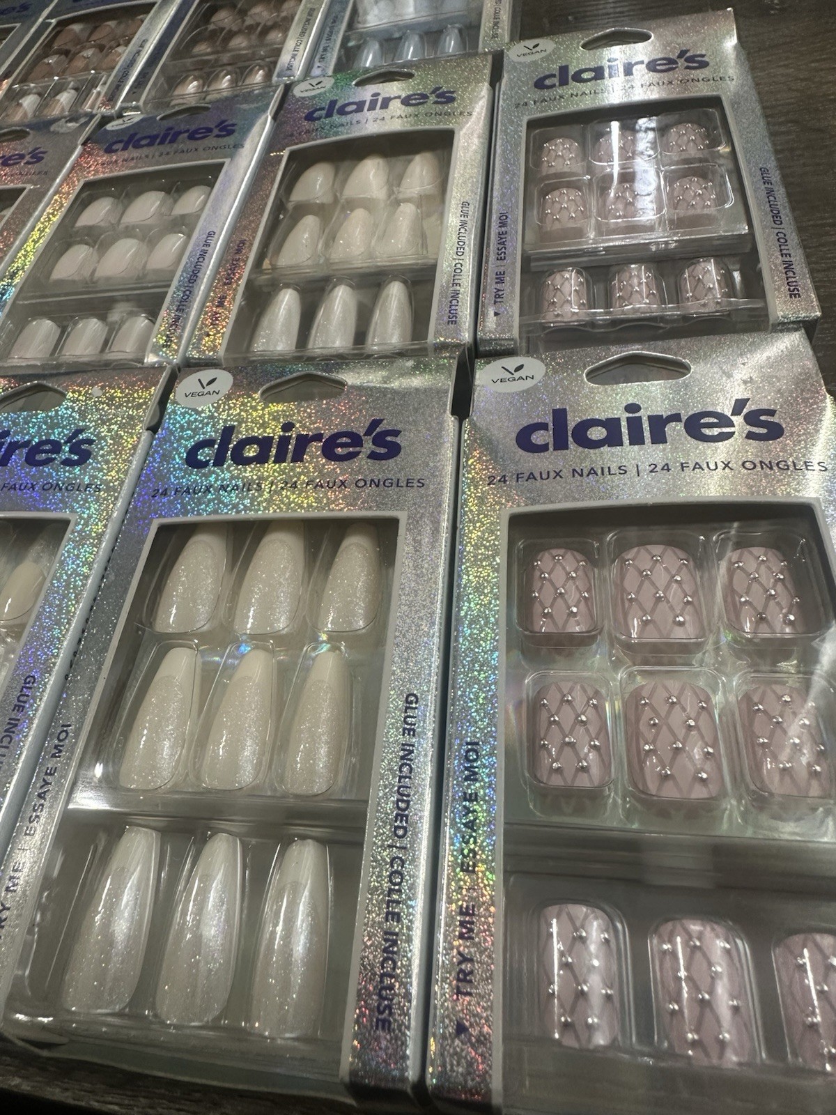 Claire’s Faux Nails. 💅 24 Nails In Each set Plus Glue. New!